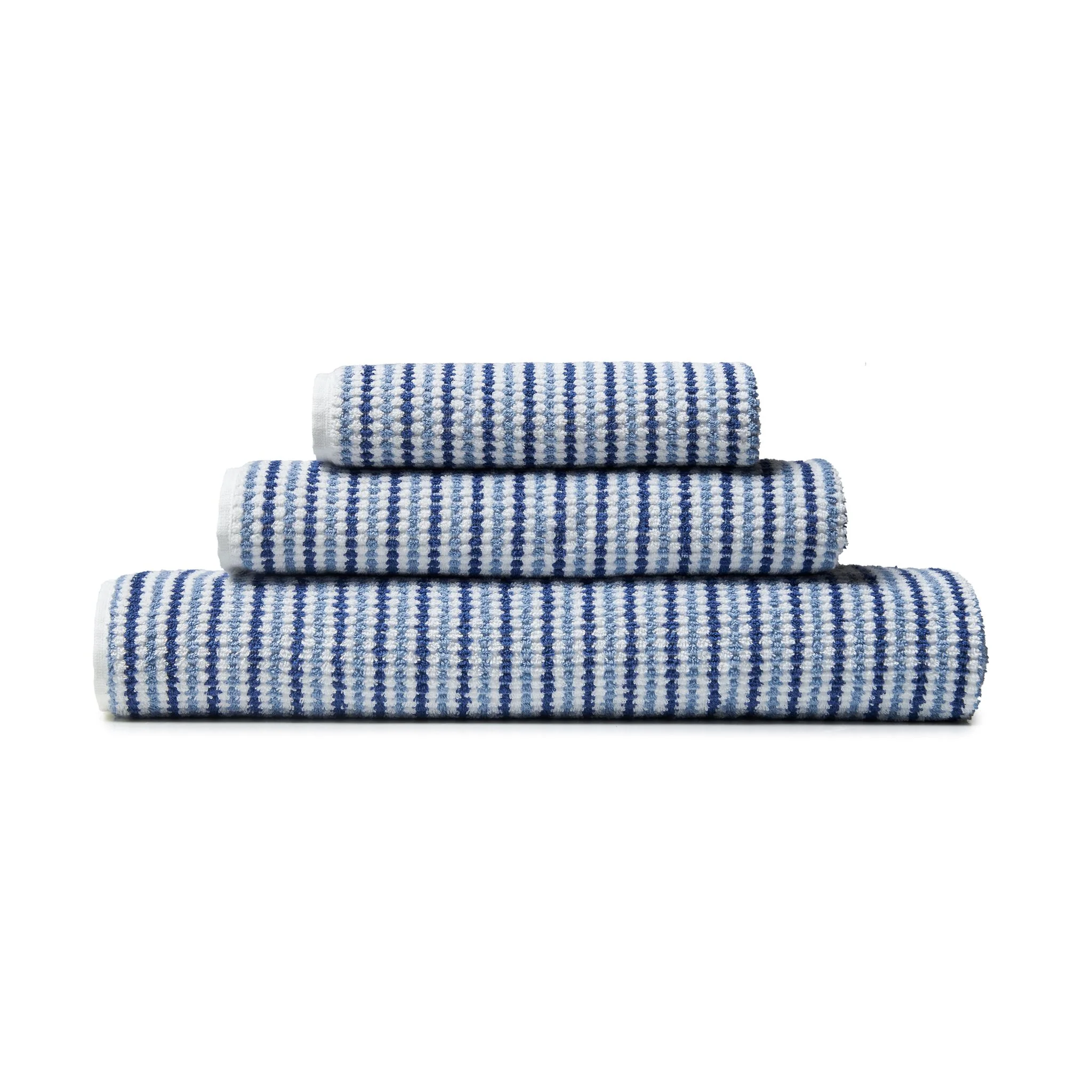 Catherine Lansfield Rice Weave Stripe Towel Blue - Rice Weave Stripe Bath Sheet Blue - Image 4