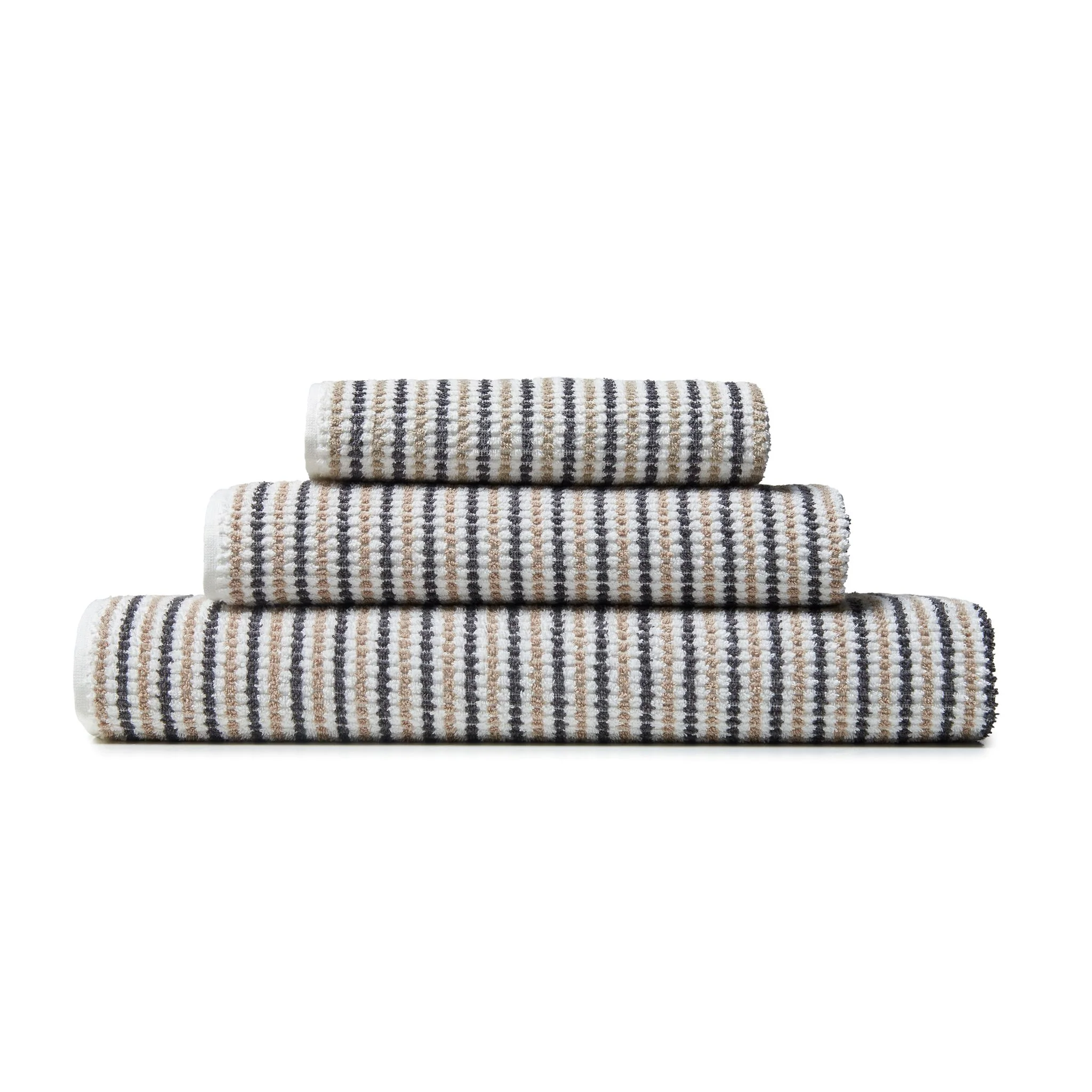 Catherine Lansfield Rice Weave Stripe Towel Grey - Rice Weave Stripe Bath Sheet Grey - Image 4