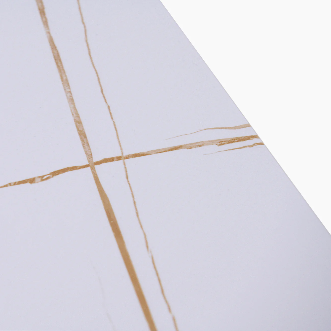 Rocco White and Gold End Table - End Table White & Gold Ceramic Top / Black Powder Coated Metal Legs - Image 6