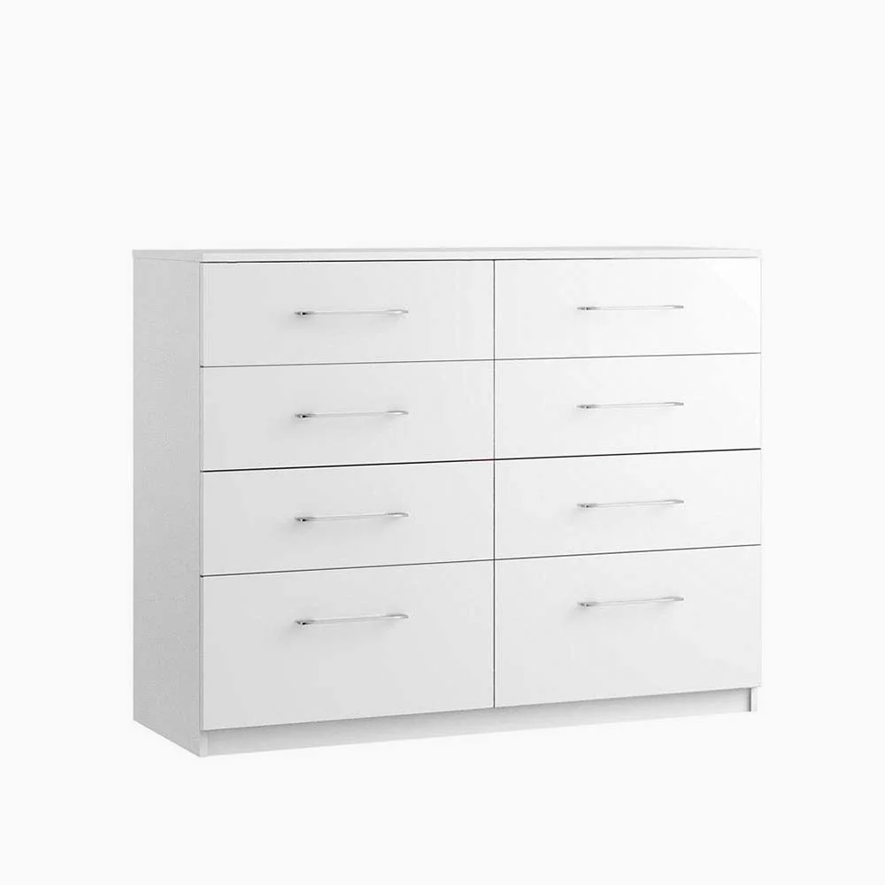 Roma 8 Drawer Cabinet - 8 Drawer Twin Chest - Metal