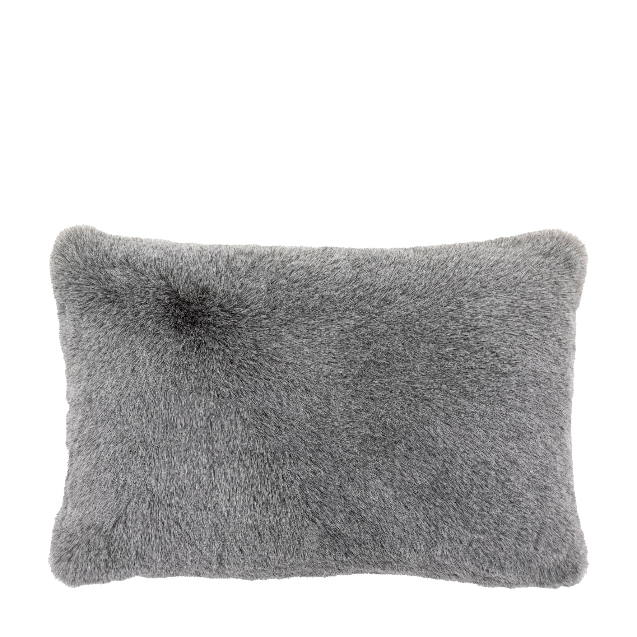 Roscose Faux Fur Grey Rectangle Cushion - Roscose Faux Fur Cushion Smoke Grey 40x60CM - Image 3