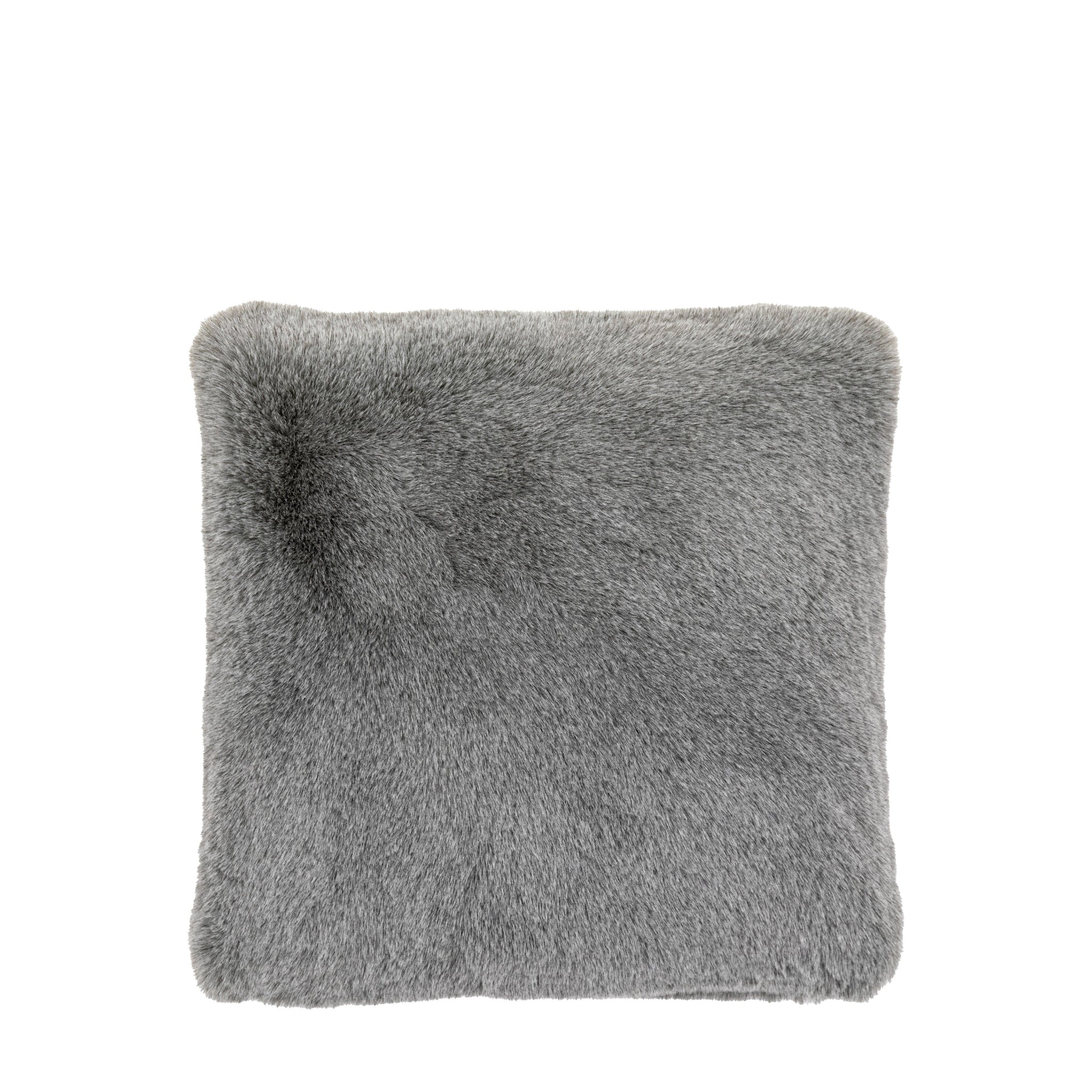 Roscose Faux Fur Grey Square Cushion - Roscose Faux Fur Cushion Smoke Grey 50CM - Image 3