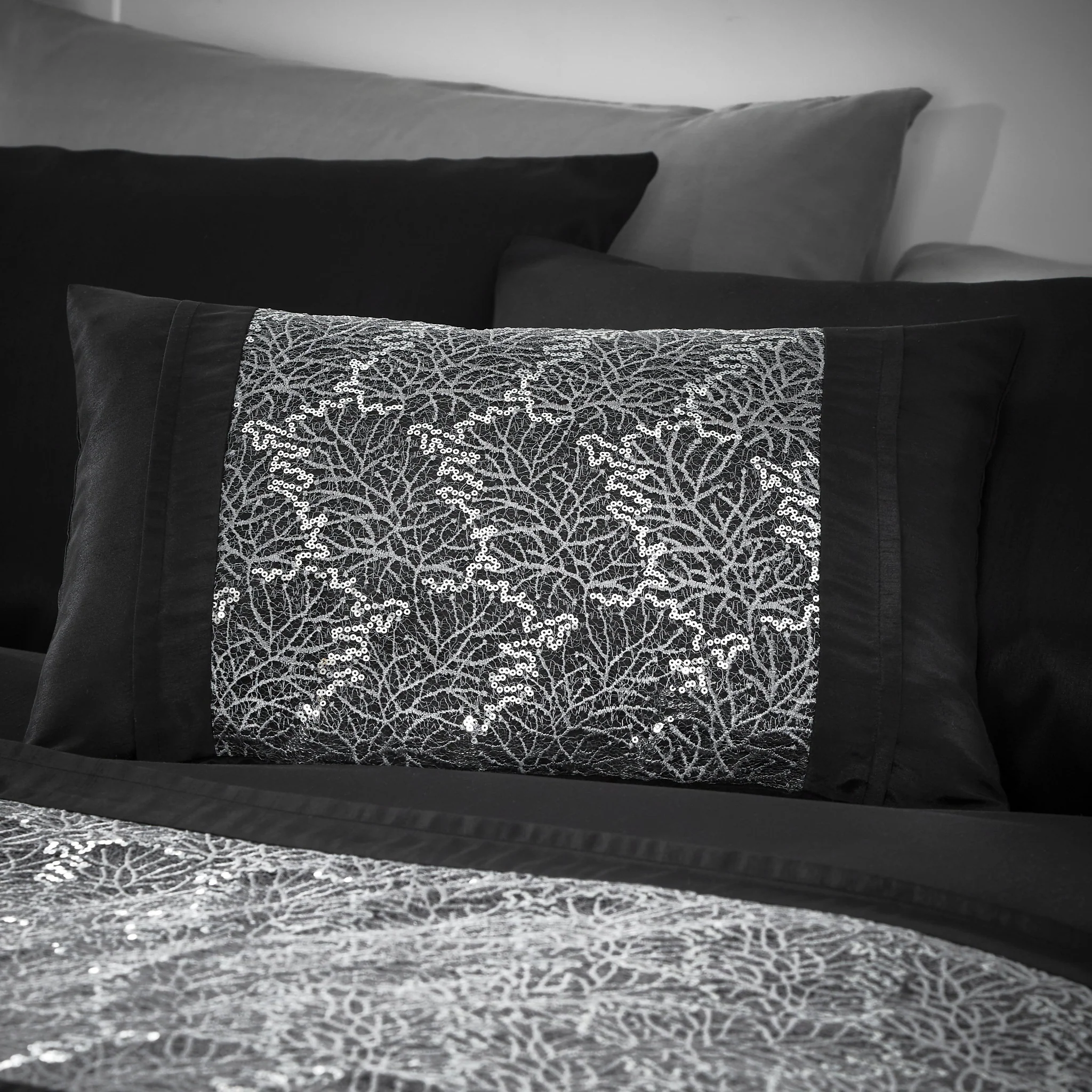 Rouen Black Boudoir Cushion - SALE Rouen Boudoir Cushion Black
