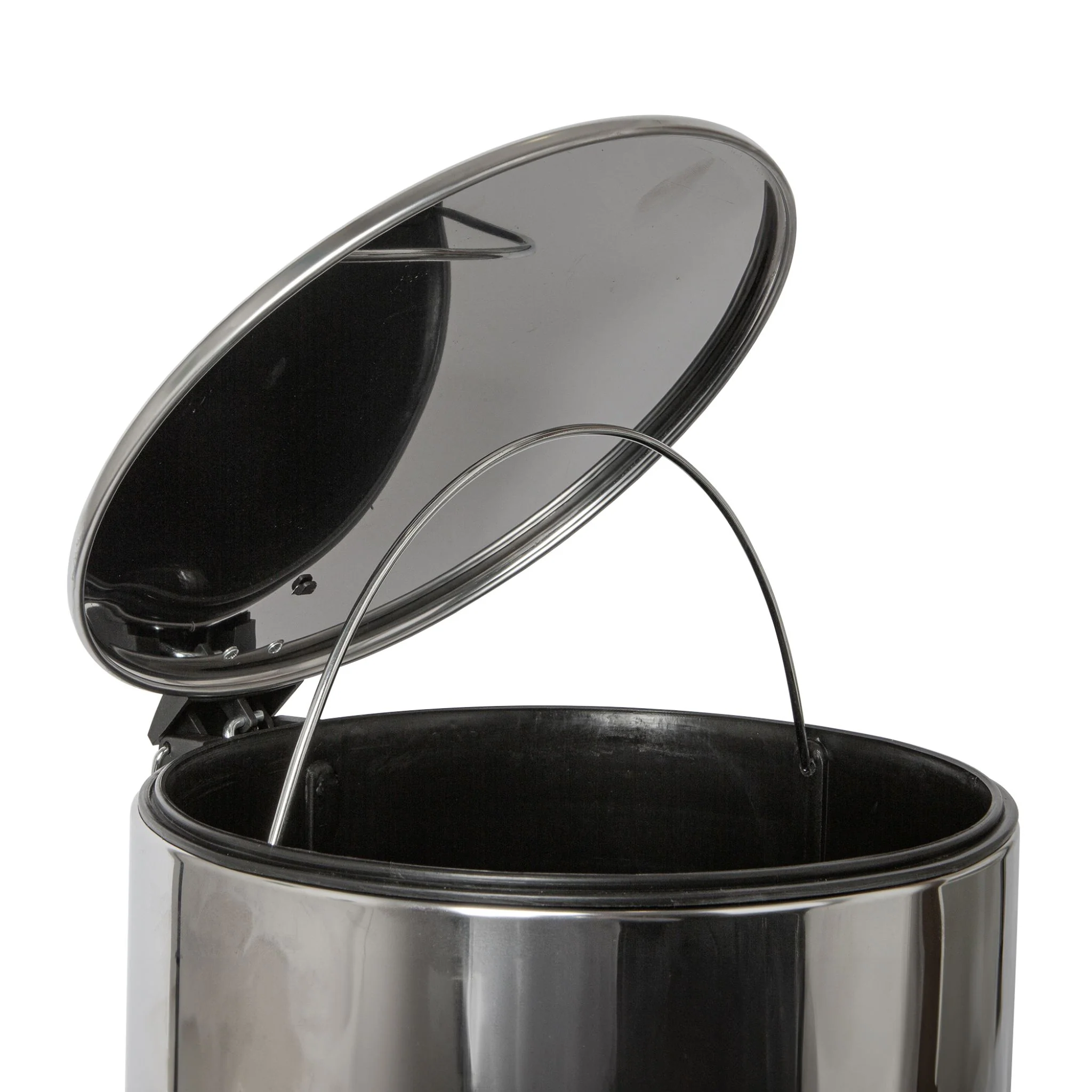 Round Brushed Stainless Steel Kitchen Pedal Bin - Round Pedal Bin SS Brushed 30L - Image 3