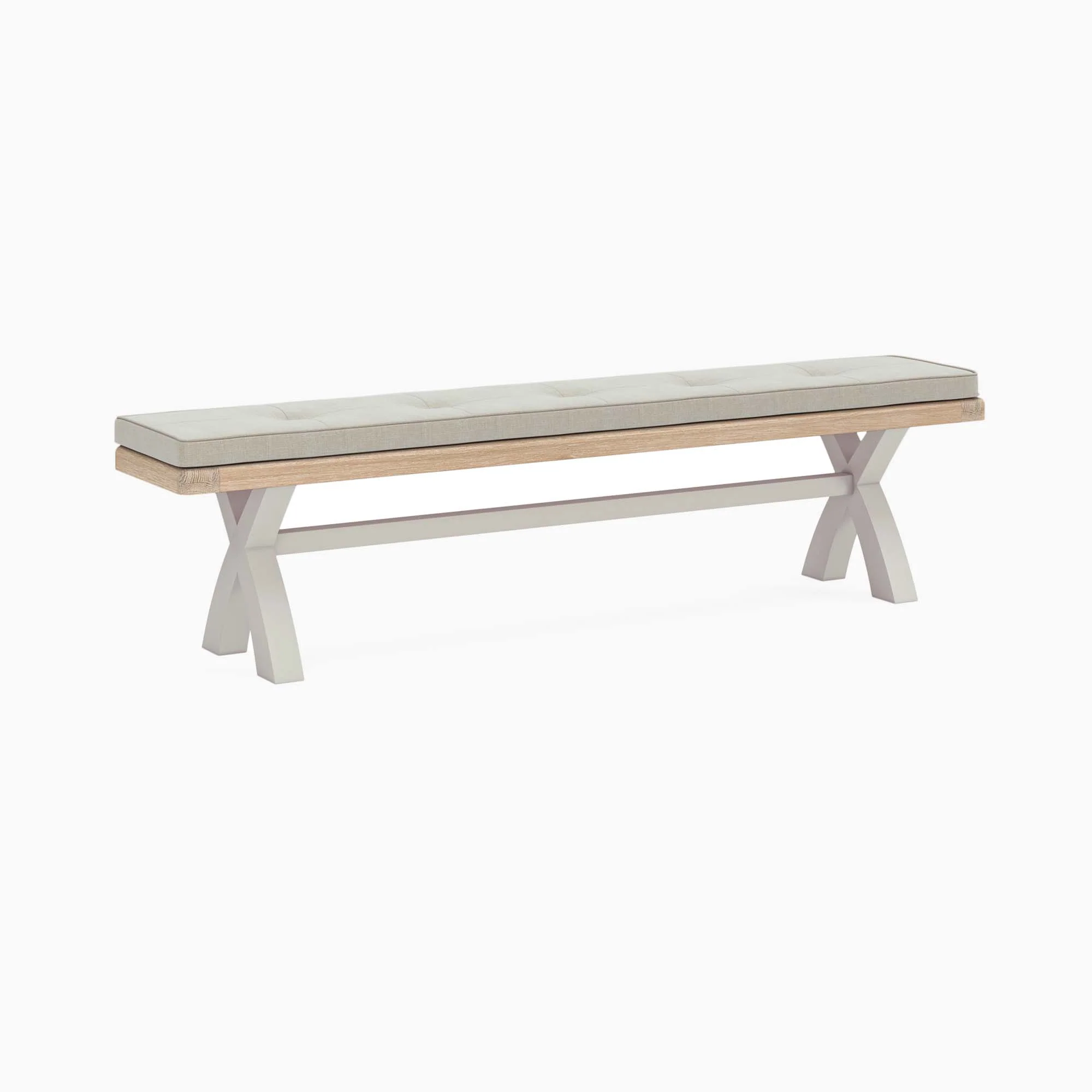 Salford Cross Bench - Cross Bench Stone Grey / Beige Fabric - Beige
