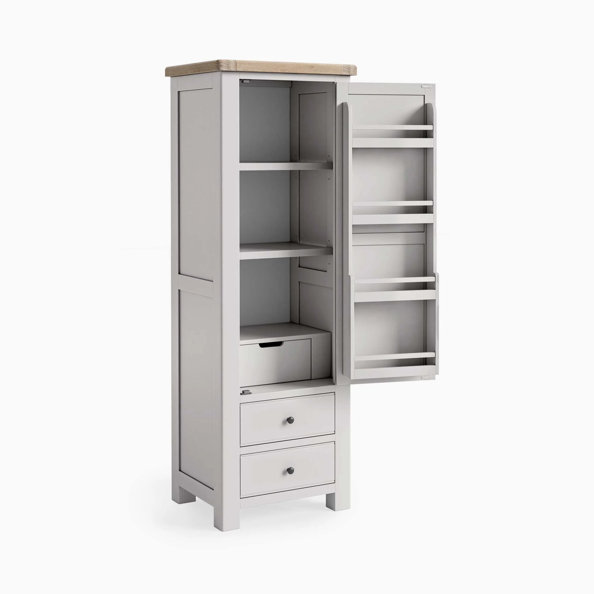 Salford Larder Unit - Single Larder Unit Stone Grey - Image 2
