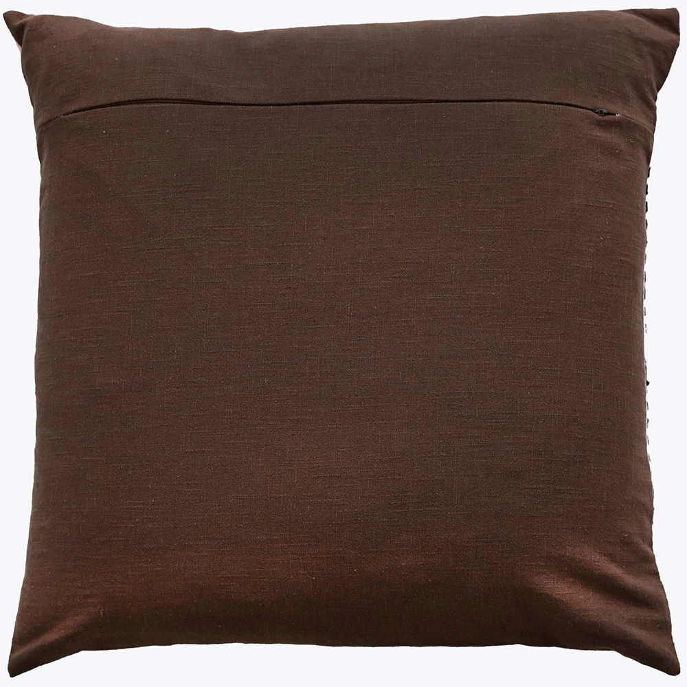 Saloni Art Deco Brown Square Cushion - DISC Saloni Art Deco Stitch Brown 45x45CM Cushion - Image 2