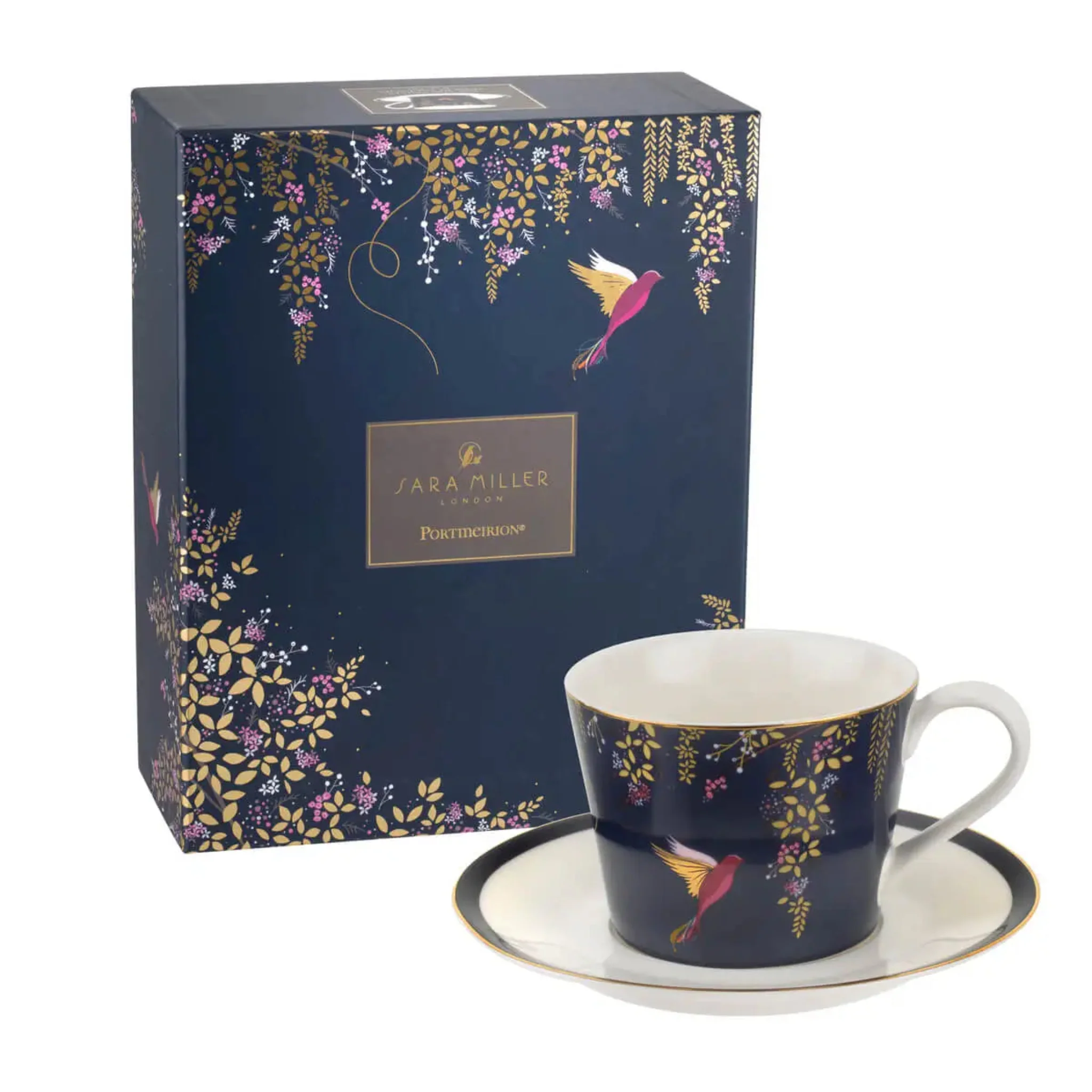 Sara Miller Chelsea Blue Cup And Saucer - SM Chelsea Cup & Saucer Navy - Image 2