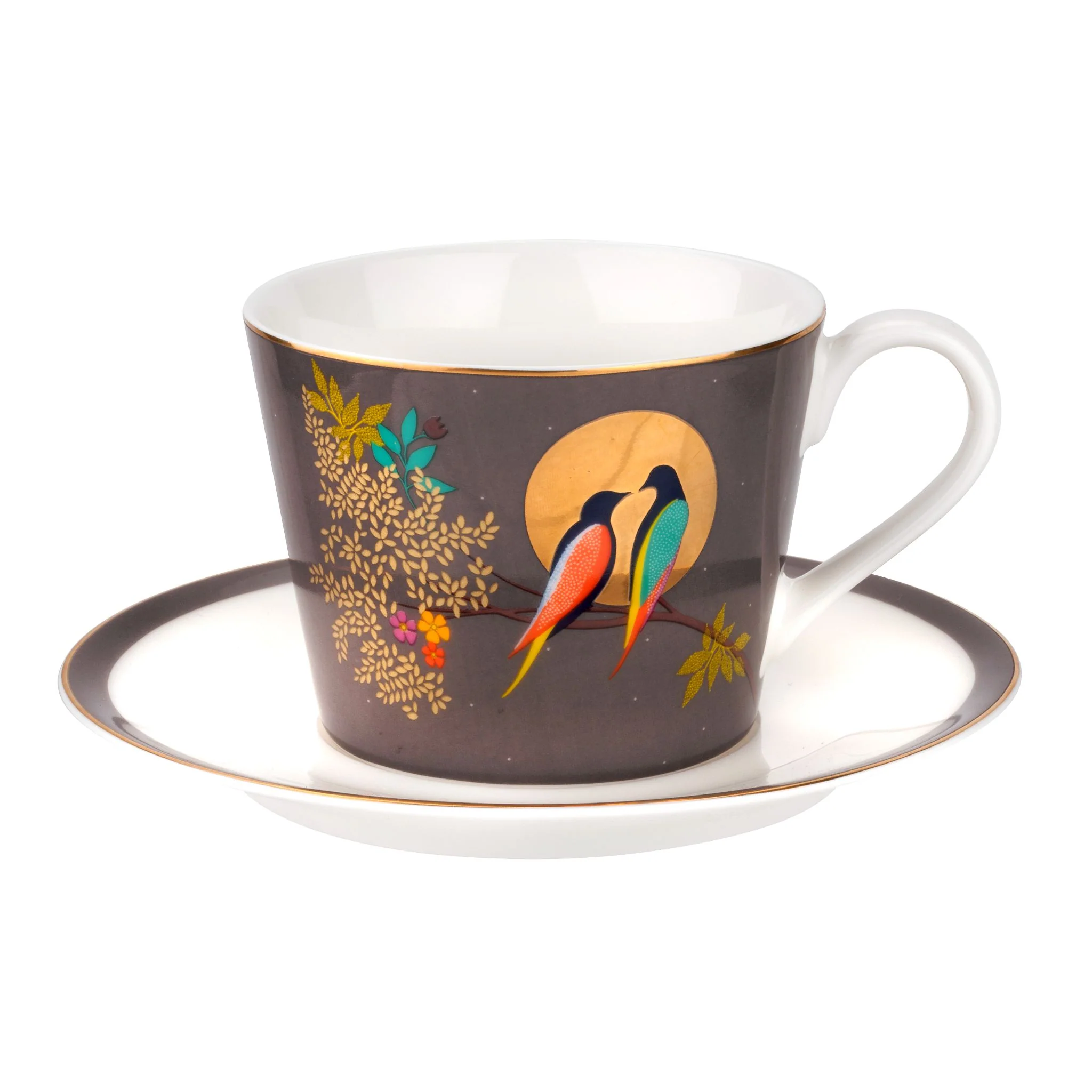 Sara Miller Chelsea Dark Grey Cup And Saucer - SM Chelsea Cup & Saucer Dark Grey