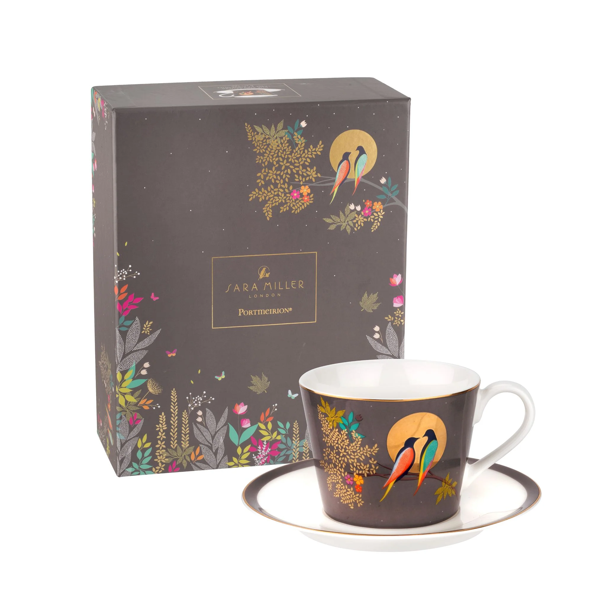 Sara Miller Chelsea Dark Grey Cup And Saucer - SM Chelsea Cup & Saucer Dark Grey - Image 2