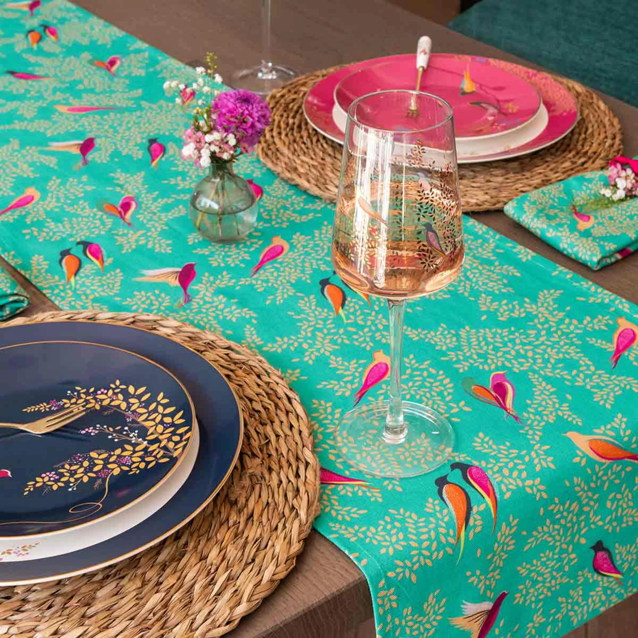 Sara Miller Chelsea Green Table Runner - SM Chelsea Runner Green - Image 3