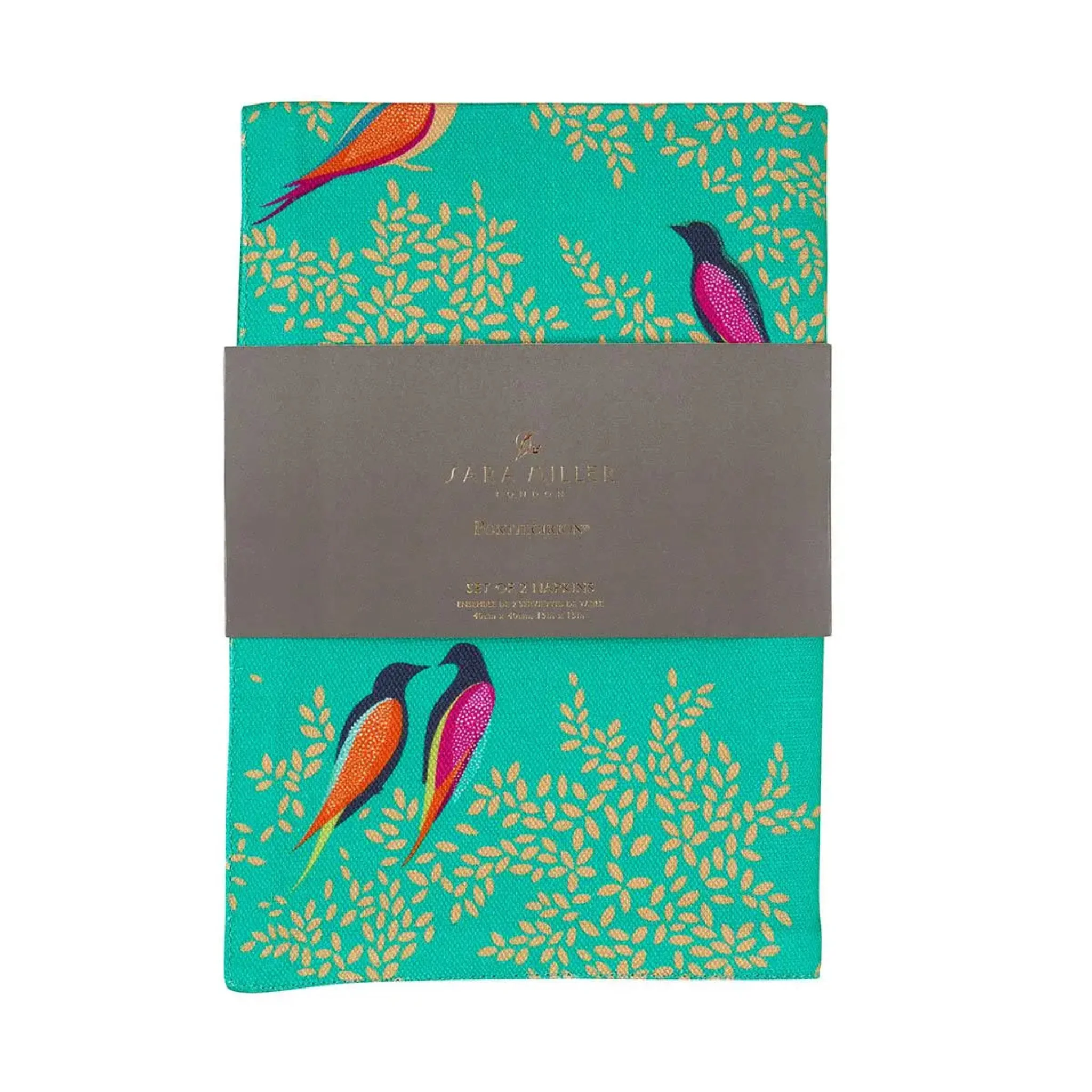 Sara Miller Chelsea Set Of 2 Green Napkins - SM Chelsea Napkins Green Set of 2 - Image 2