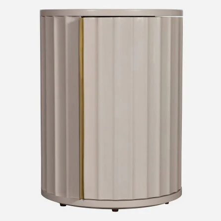 Saskia Bedside Cabinet - Bedside (Left) Soft Grey Painted / Brass - Left Hand - Image 4