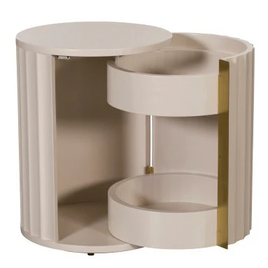 Saskia Bedside Cabinet - Bedside (Left) Soft Grey Painted / Brass - Left Hand - Image 6