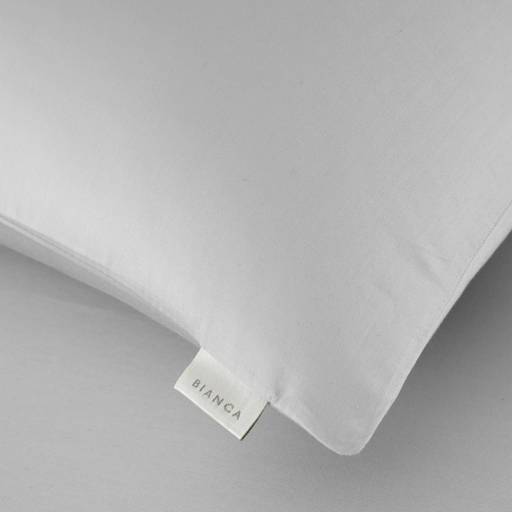Bianca Sateen Grey Standard Pillowcase Pair - 400TC Sateen Dove Grey Std Pillowcase Pair - Image 3