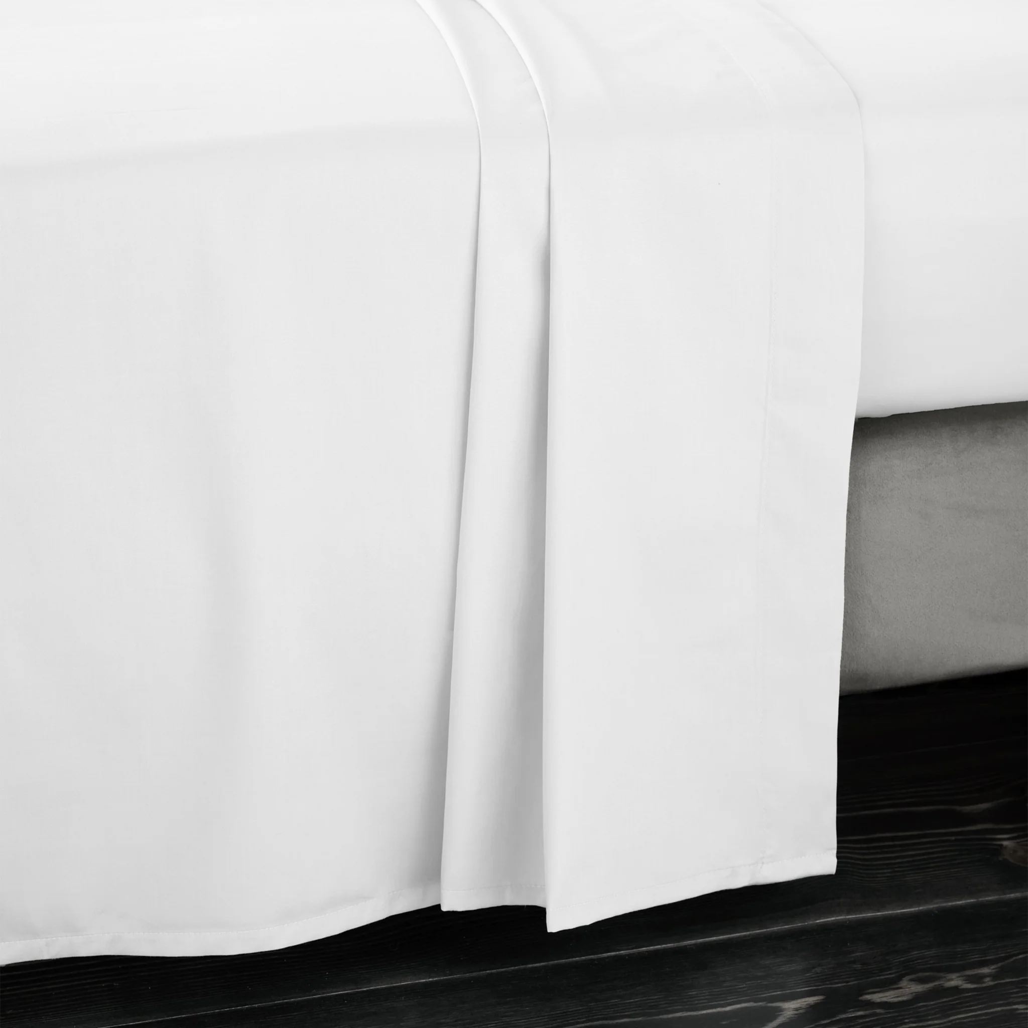 Bianca Sateen White Flat Bed Sheet - 400TC Cotton Sateen White Super King Flat Sheet - Super King