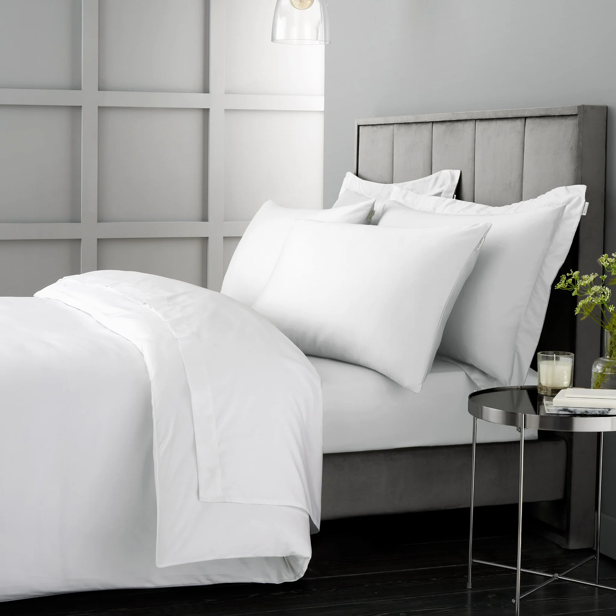 Bianca Sateen White Standard Pillowcase Pair - 400TC Sateen White Std Pillowcase Pair - Image 2