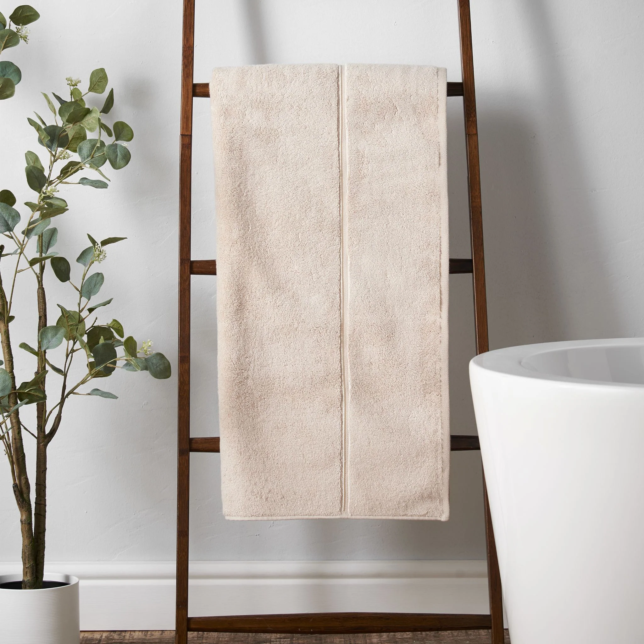 Bianca Satin Stitch Towel Natural - Satin Stitch Hand Towel Natural