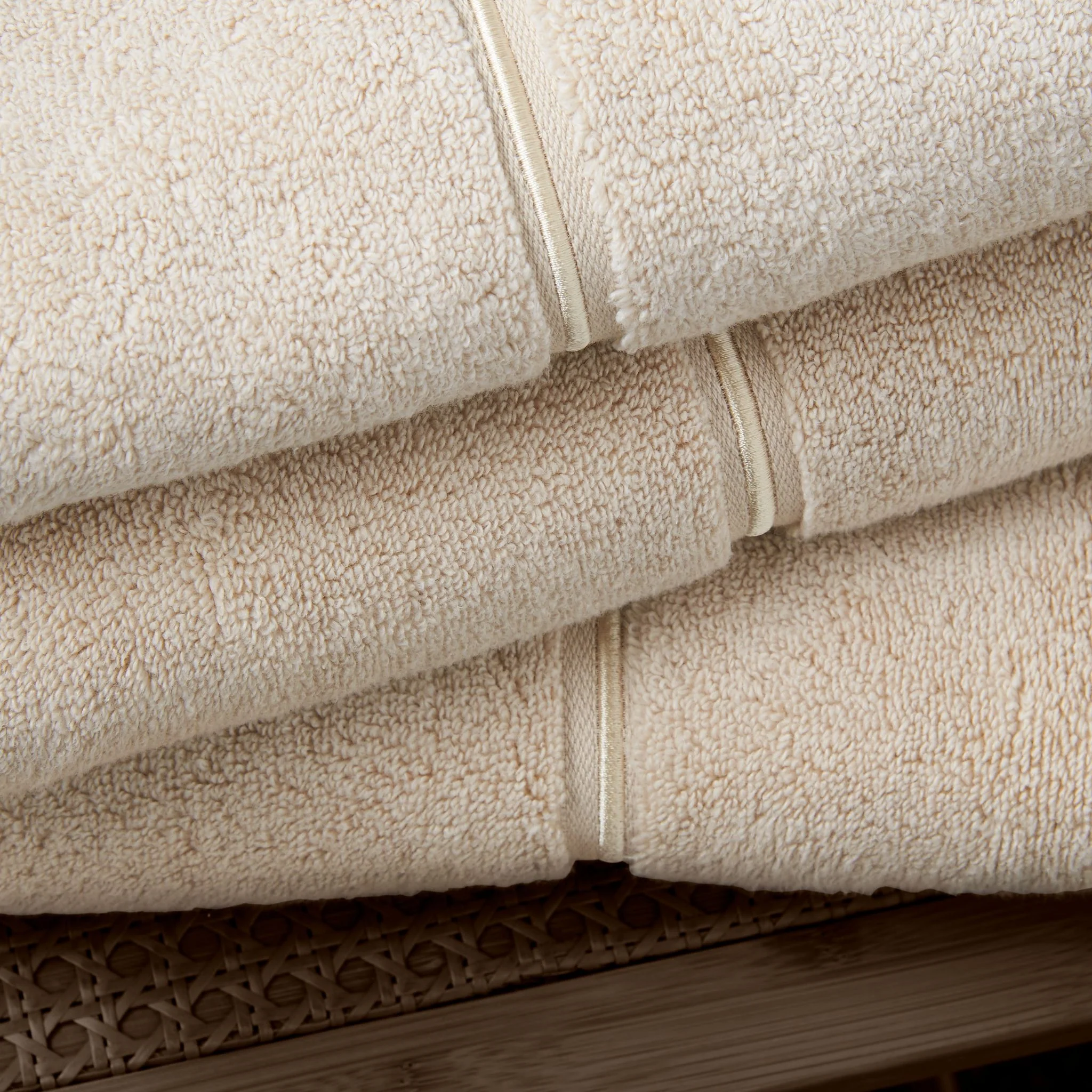 Bianca Satin Stitch Towel Natural - Satin Stitch Hand Towel Natural - Image 3