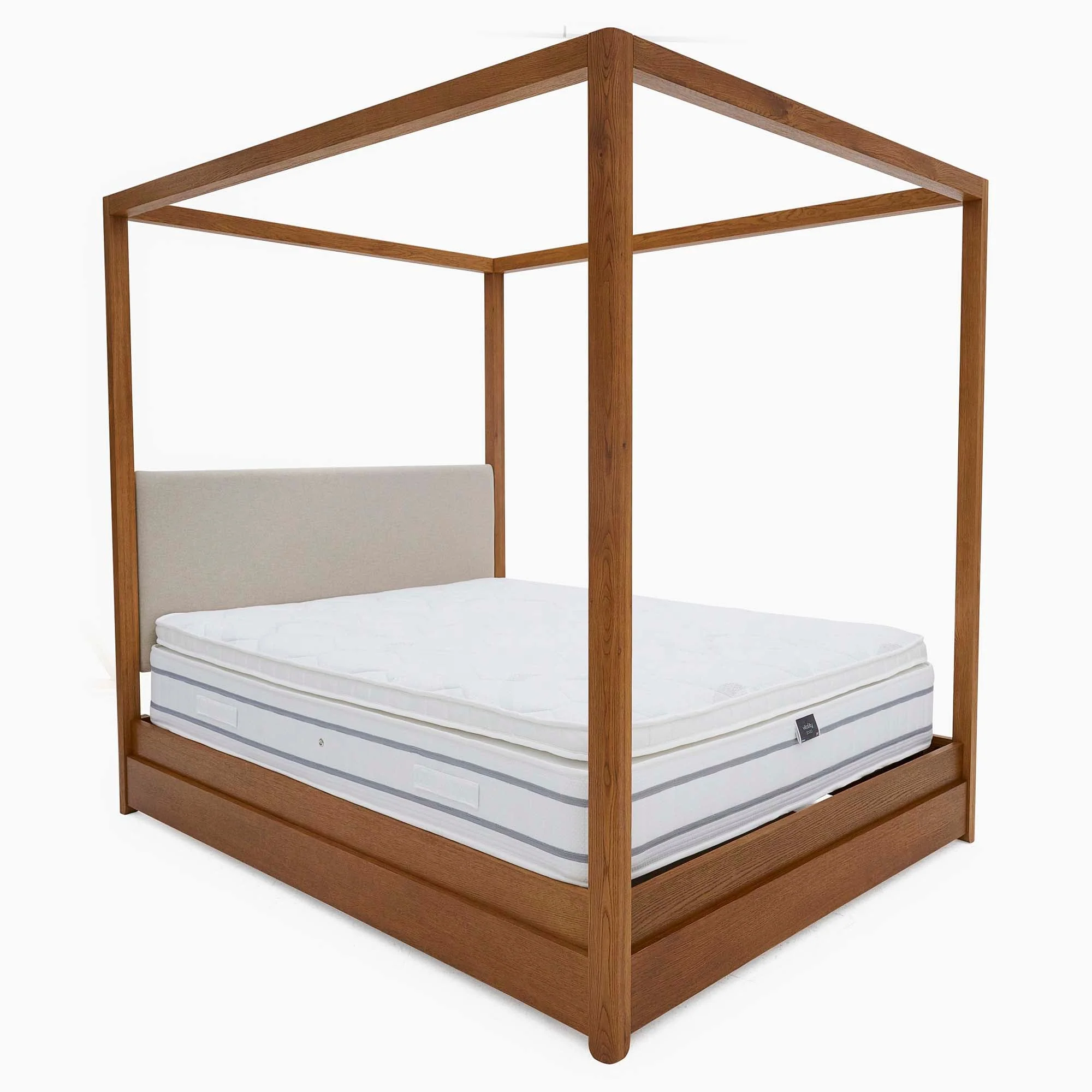 Serene Bedframe - 6' Poster Bed Oak / Oak Veneer - Super King - Image 10