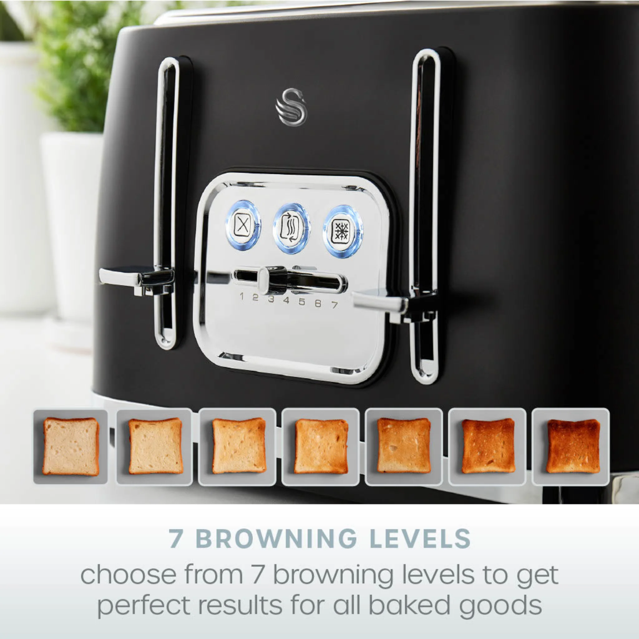 Serenity Toaster 4 Slice Matte Black - Serenity Toaster 4 Slice Matte Black - Image 2