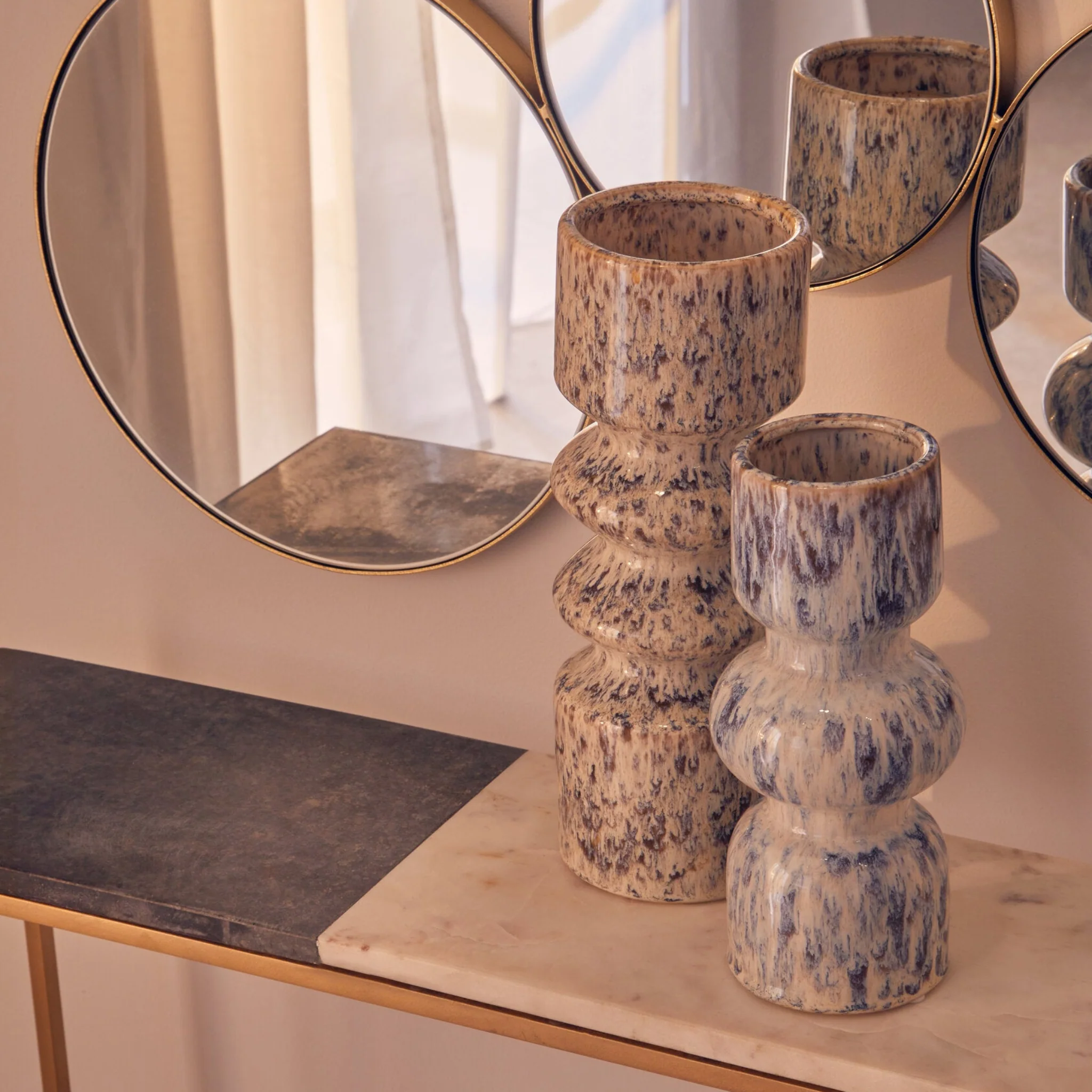 Shai Medium Speckled Beige Vase - Shai Medium Speckled Beige Vase