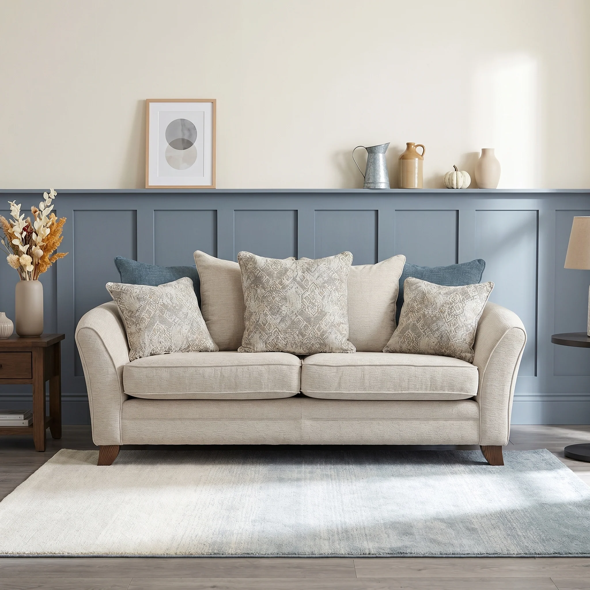 Eden Small 3 Seater Sofa Pillow Back - 2.5 Seater Sofa Pillow Back Fabric - Image 2