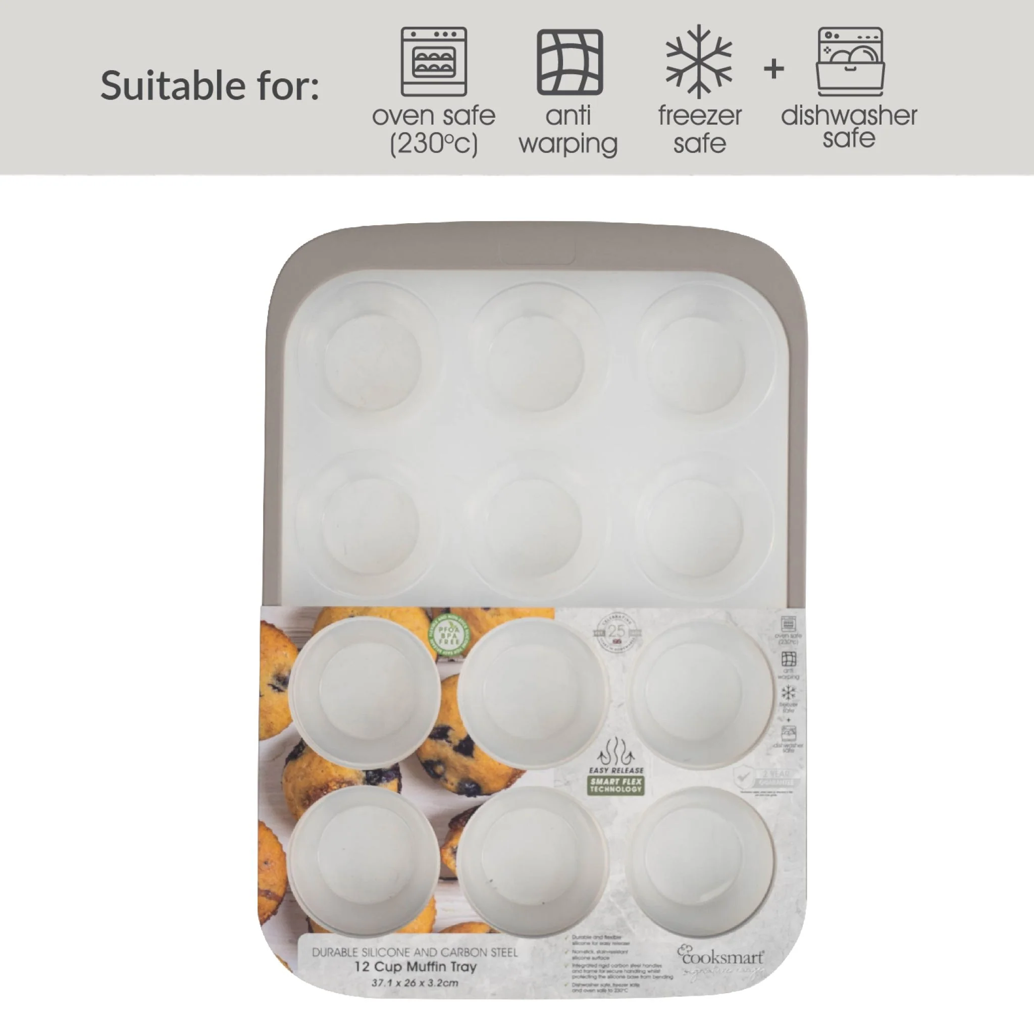 Smart Flex Muffin Tray - Smart Flex 12 Cup Muffin Tray - Image 2