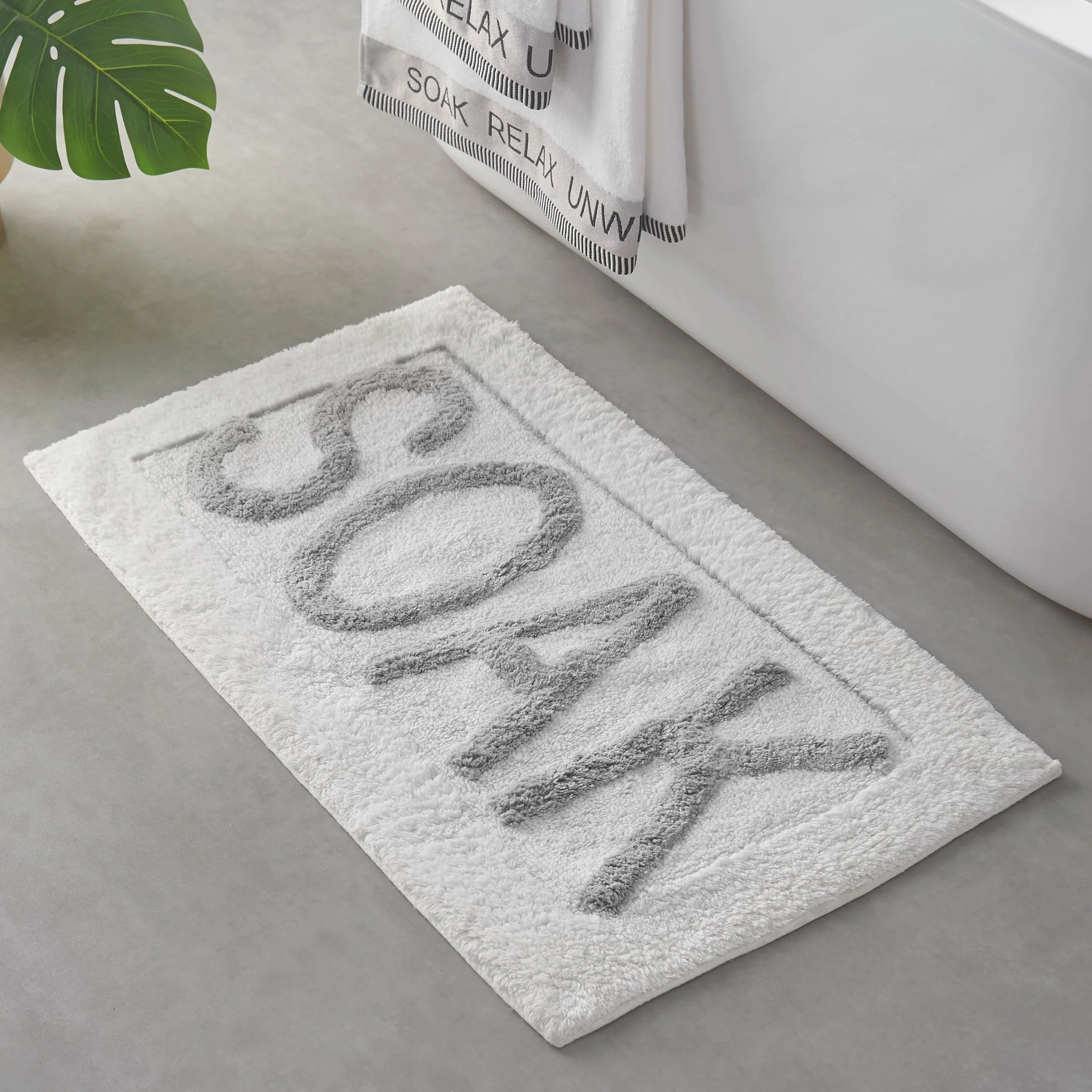 Catherine Lansfield Soak Bath Mat White - Soak Bath Mat White