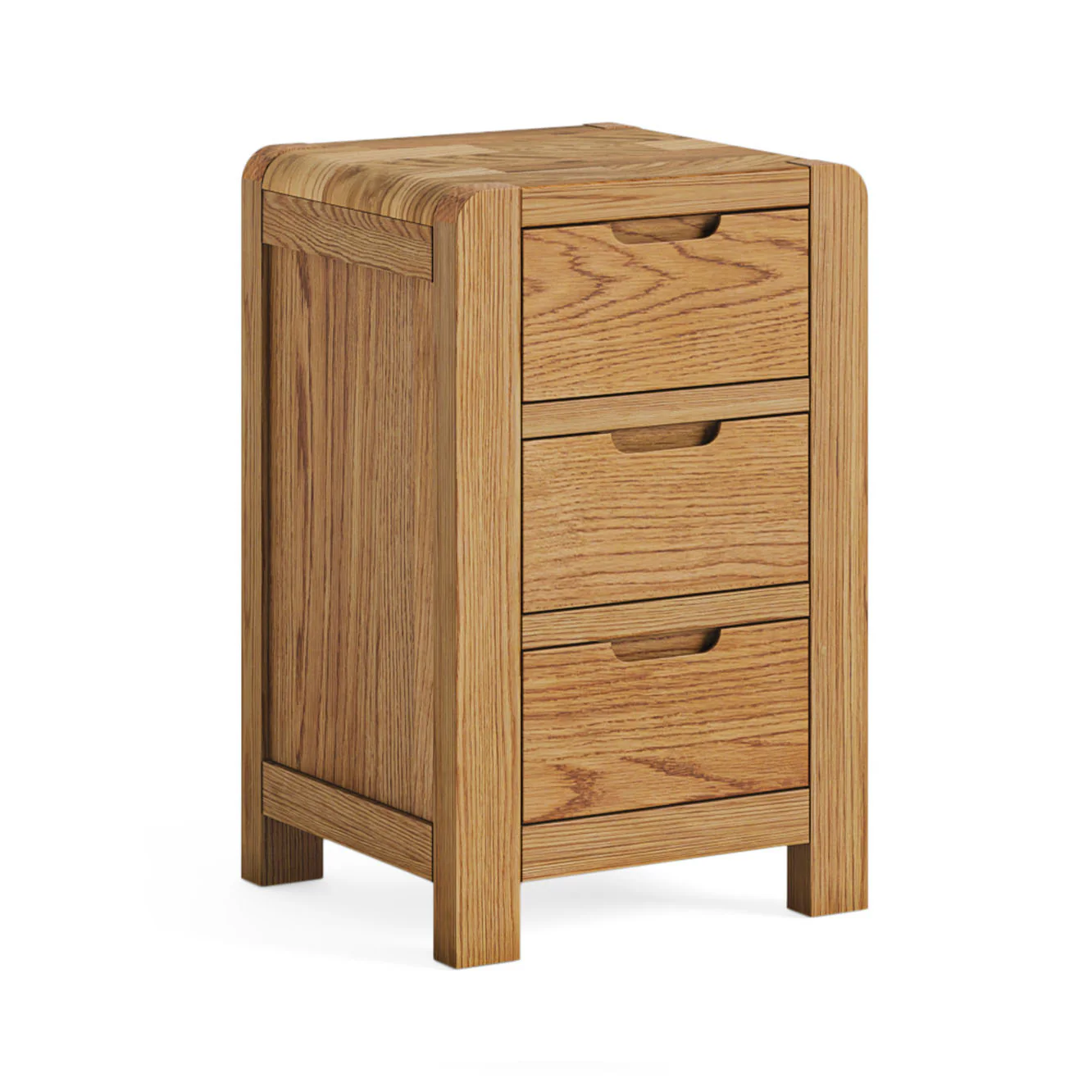 Solvi Bedside Chest - Bedside Chest Solid Oak / Oak Veneer