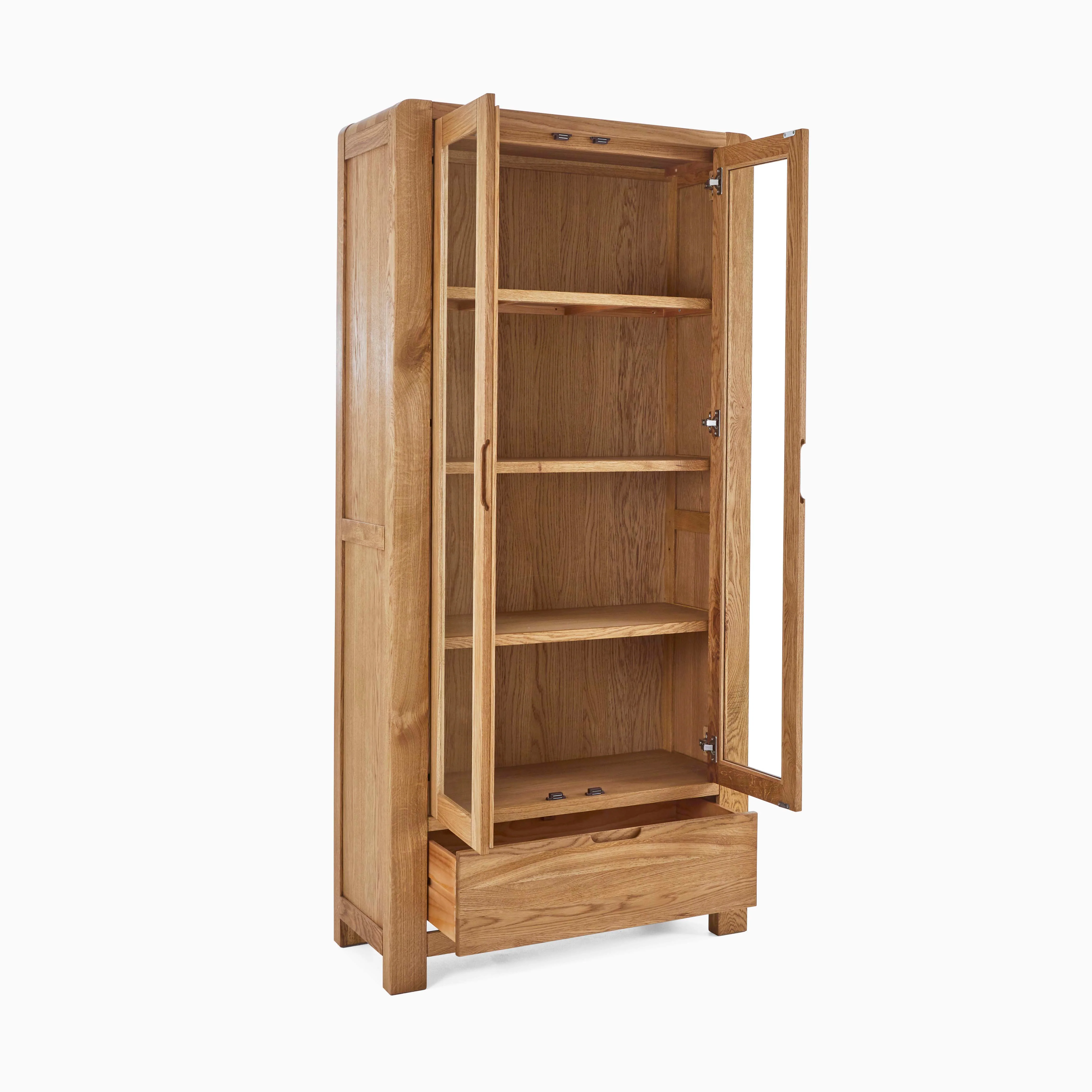 Solvi Display Cabinet - Display Cabinet Solid Oak / Oak Veneer - Image 3