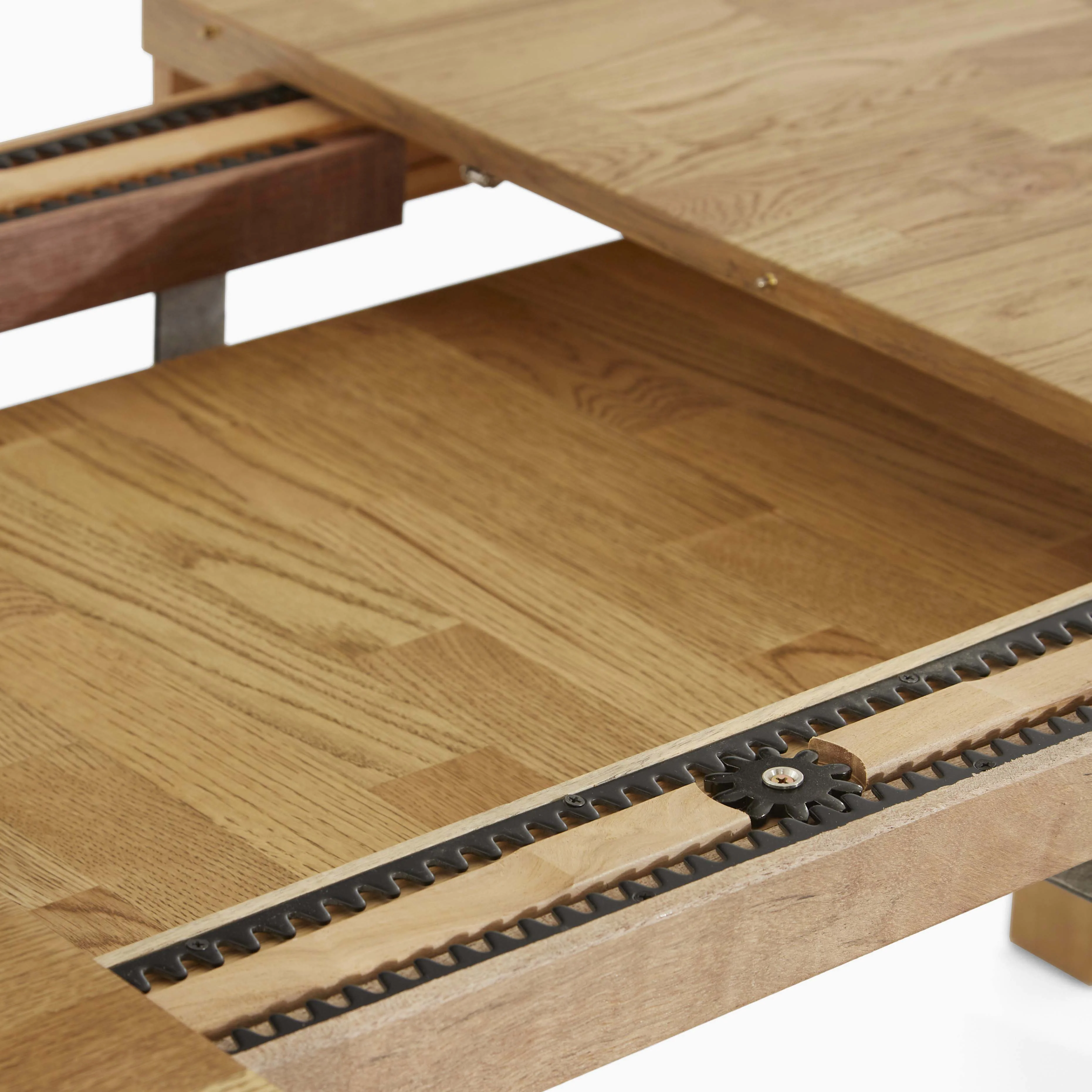 Solvi Extending Compact Dining Table - Compact Ext Dining Table 135/175cm Solid Oak / Oak Veneer - Image 4