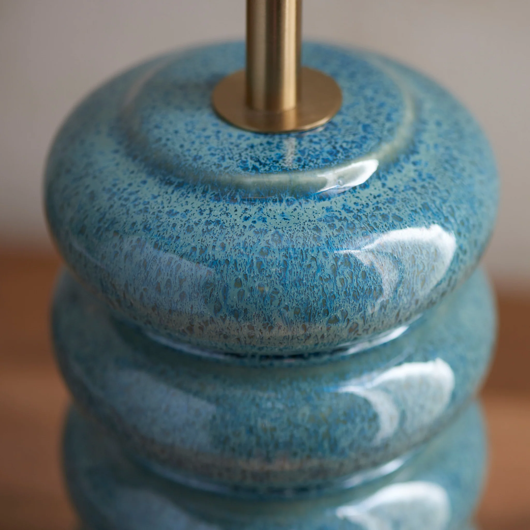 Squash Ocean Spray Blue Table Lamp Base - DHD Squash Table Lamp Base Ocean Spray Glaze - Image 2