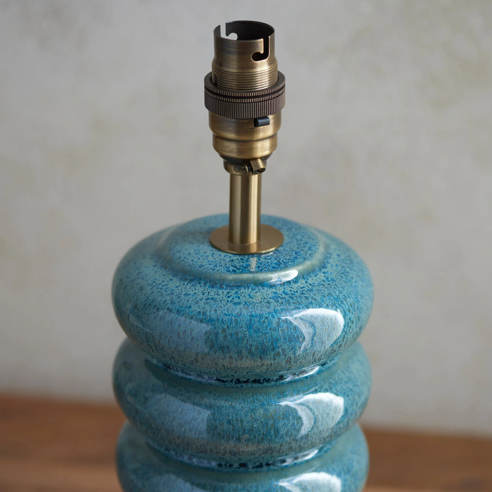 Squash Ocean Spray Blue Table Lamp Base - DHD Squash Table Lamp Base Ocean Spray Glaze - Image 3