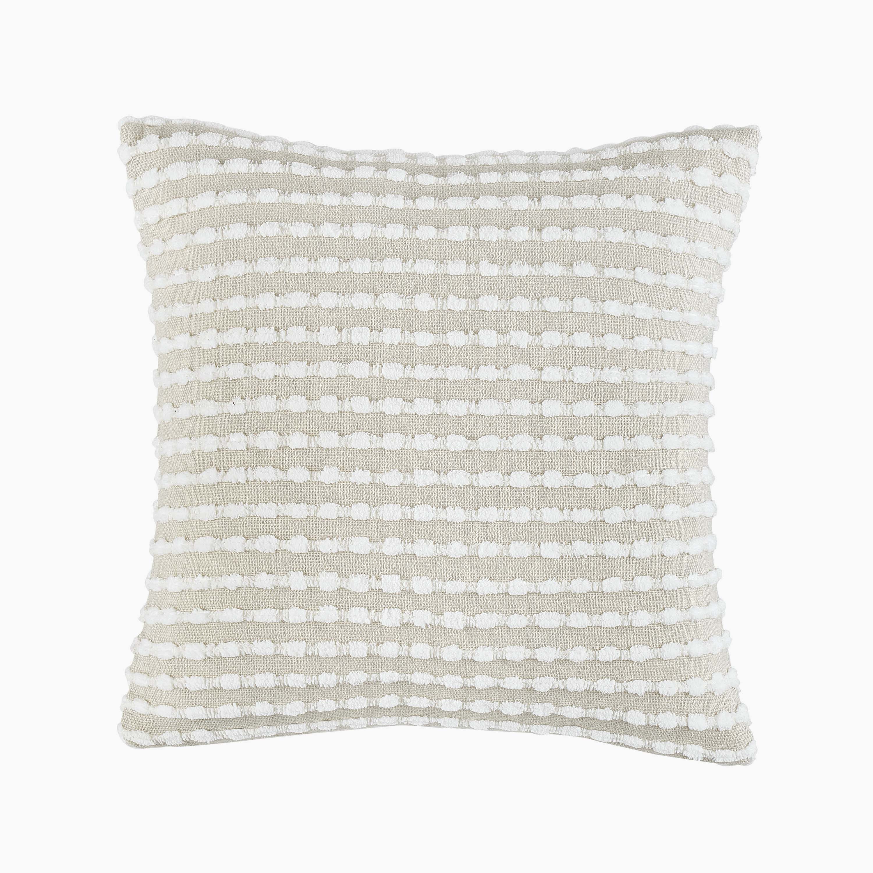 Stab Stitch Cream Square Cushion - DISC Stab Stitch Natural Cushion 43x43CM - Image 2