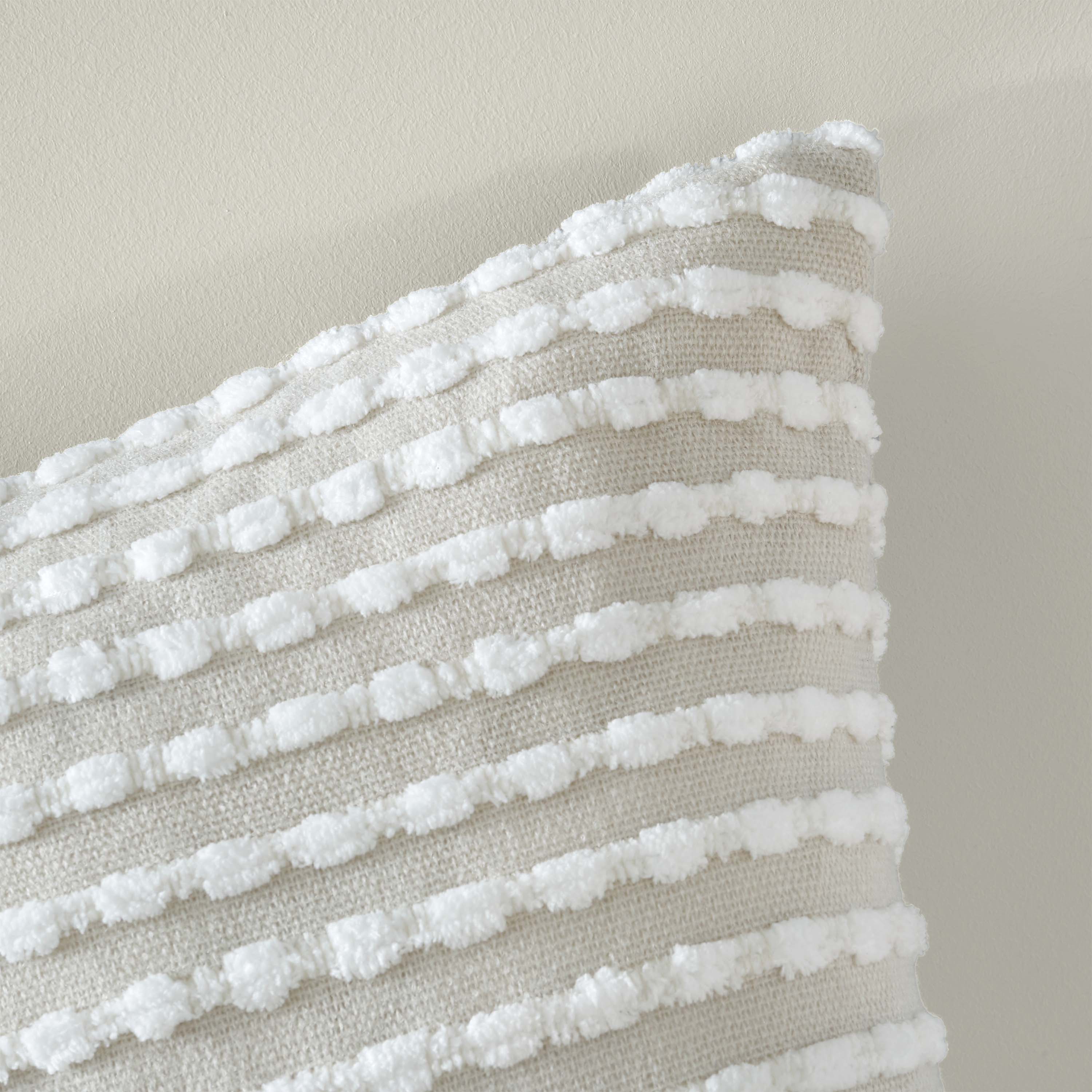 Stab Stitch Cream Square Cushion - DISC Stab Stitch Natural Cushion 43x43CM - Image 3