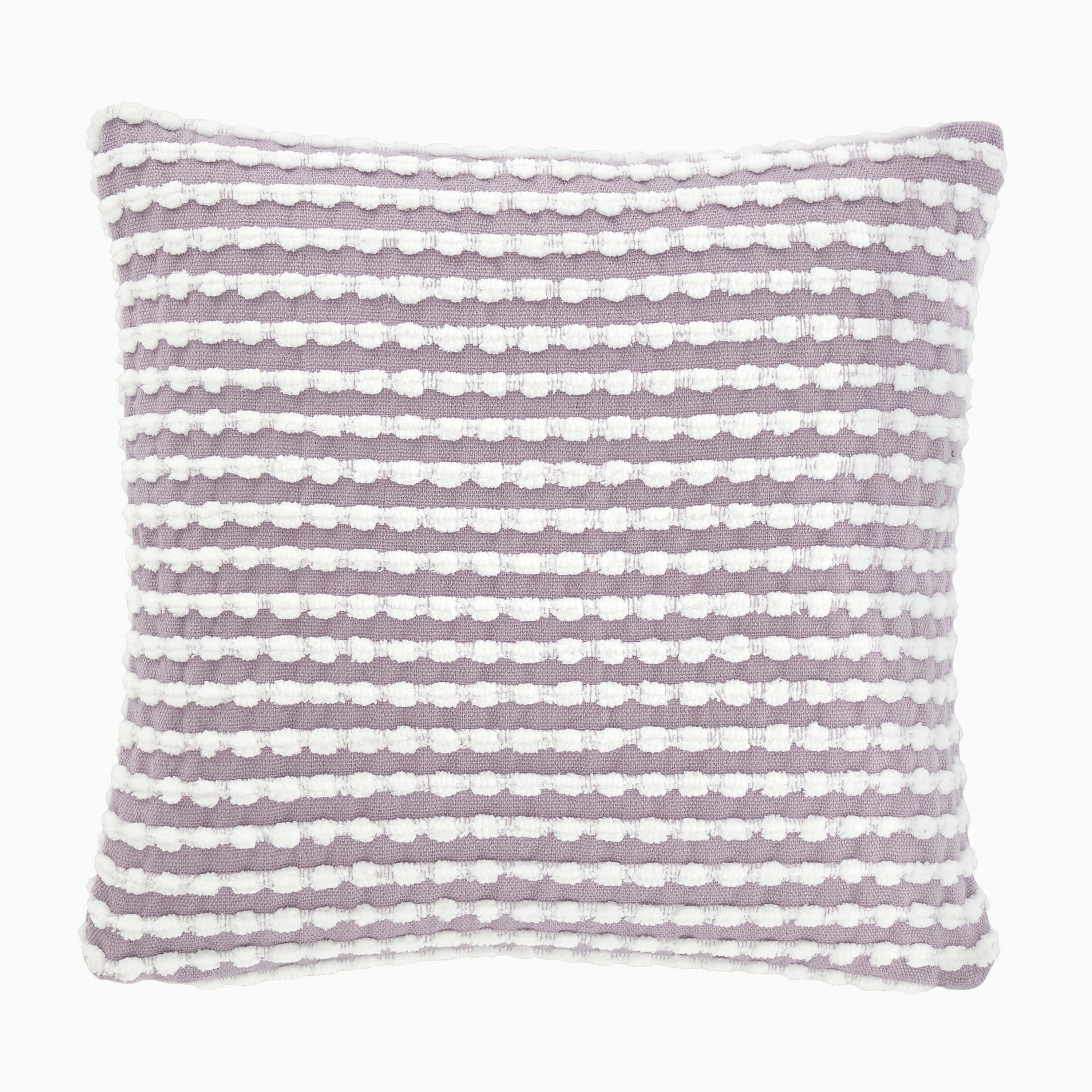 Stab Stitch Purple Square Cushion - DISC Stab Stitch Lilac Cushion 43x43CM - Image 2
