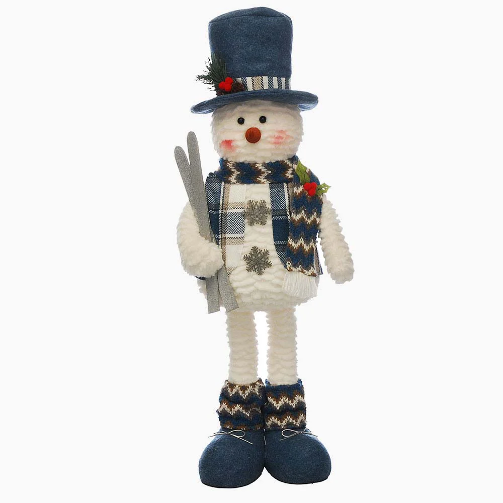 Standing Plush Snowman With Skis - L Standing Plush Snowman Carrying Skis 63CM
