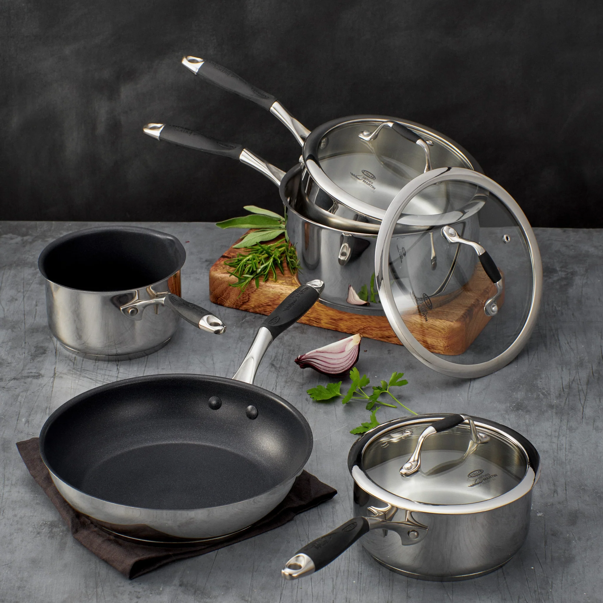 Stellar James Martin 5 Piece Saucepan - Stellar James Martin Saucepan 5Pce
