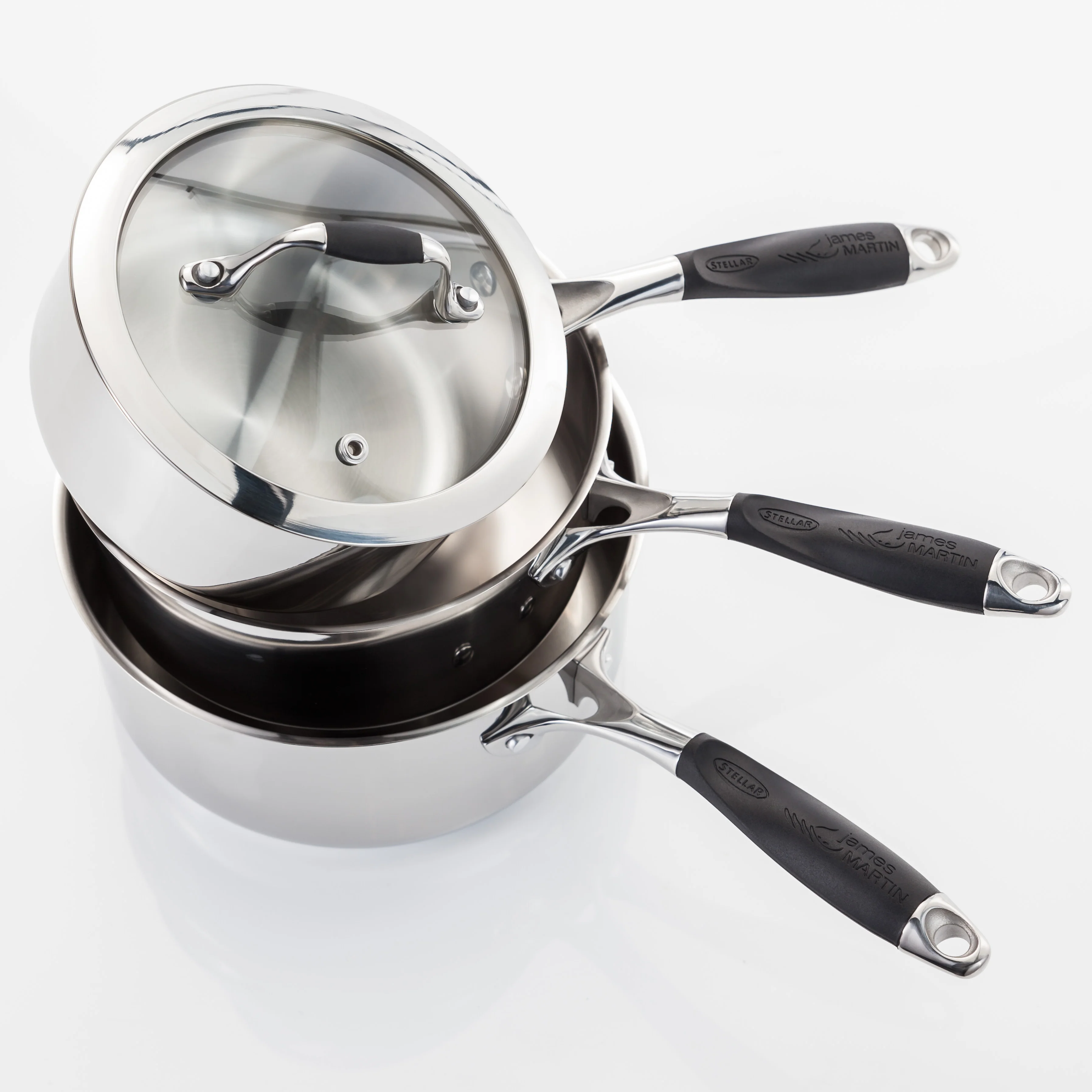 Stellar James Martin 3 Piece Saucepan Set - Stellar James Martin Saucepan 3Pce - Image 2