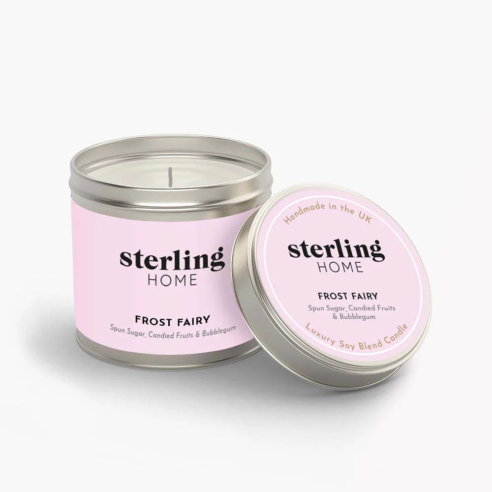 Sterling Home Fragrance Frosty Fairy Tin Candle - 180G Soy Blend Tin Candle - Frost Fairy - Image 3