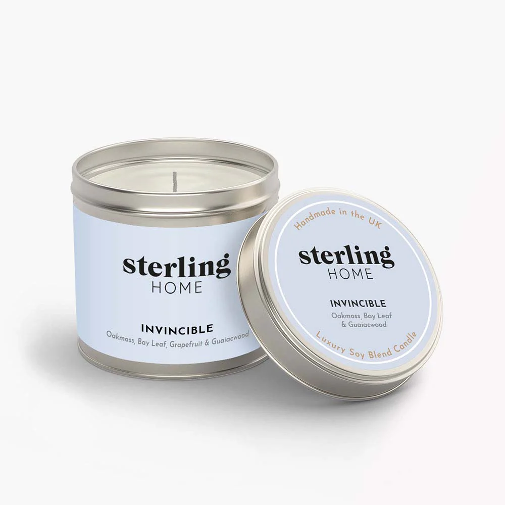 Sterling Home Fragrance Invincible Tin Candle - 180G Soy Blend Tin Candle - Invincible - Image 3