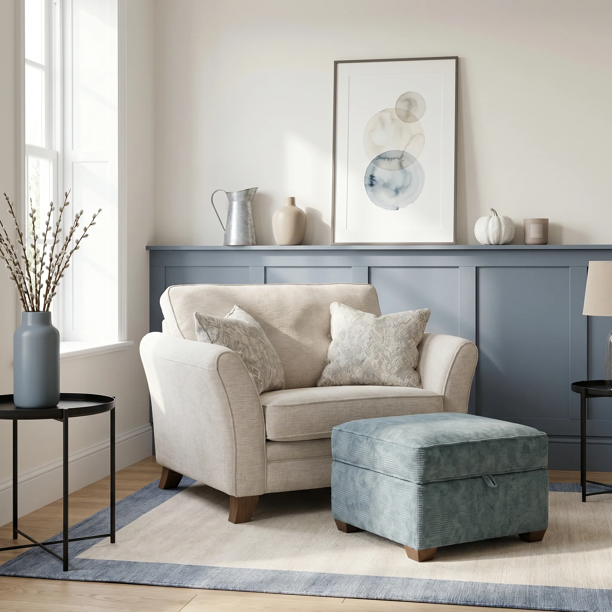 Eden Storage Footstool - Storage Stool Accent Fabric - Image 3