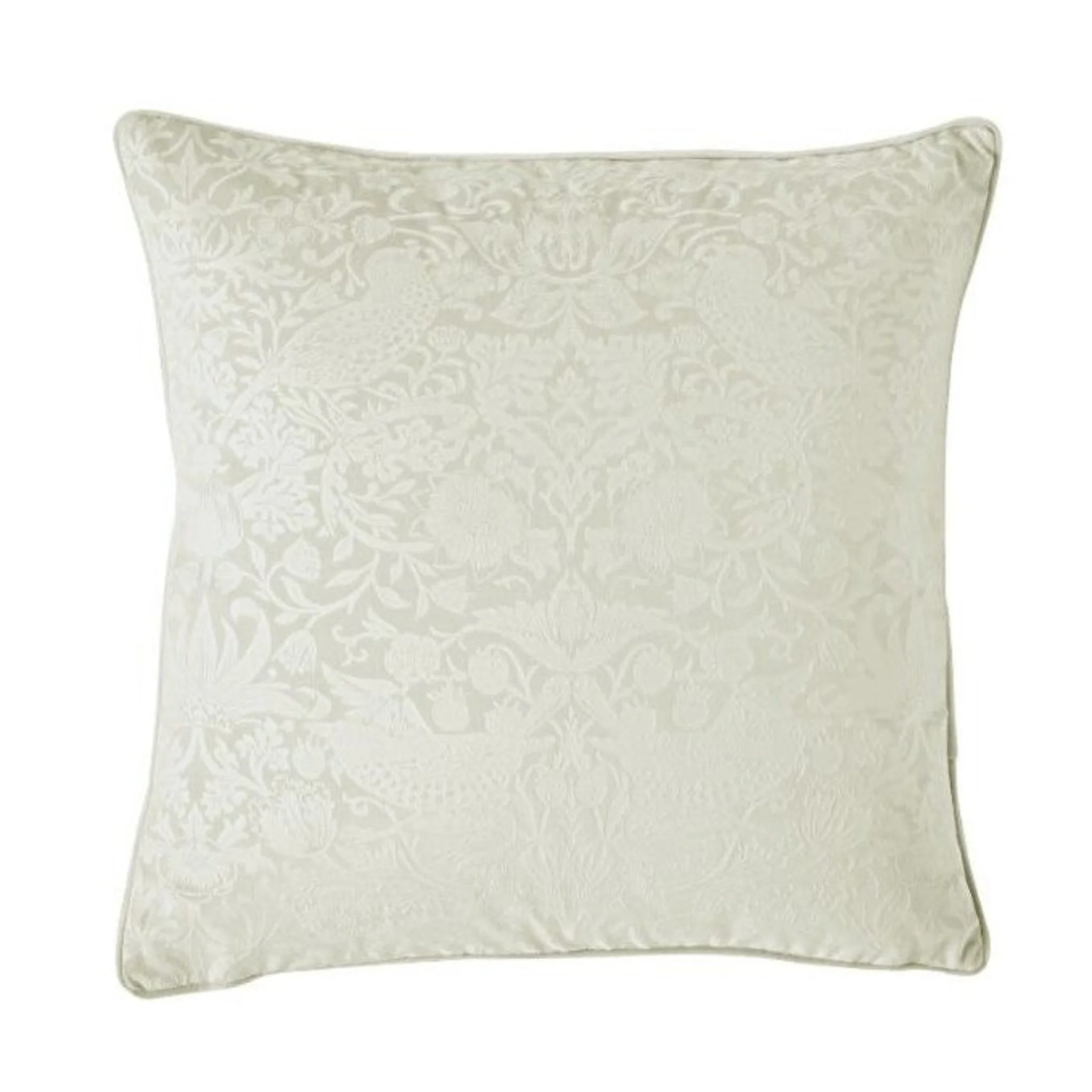 William Morris At Home Strawberry Thief Grey Square Cushion - Strawberry Thief 50CM Cushion Oyster - Image 2