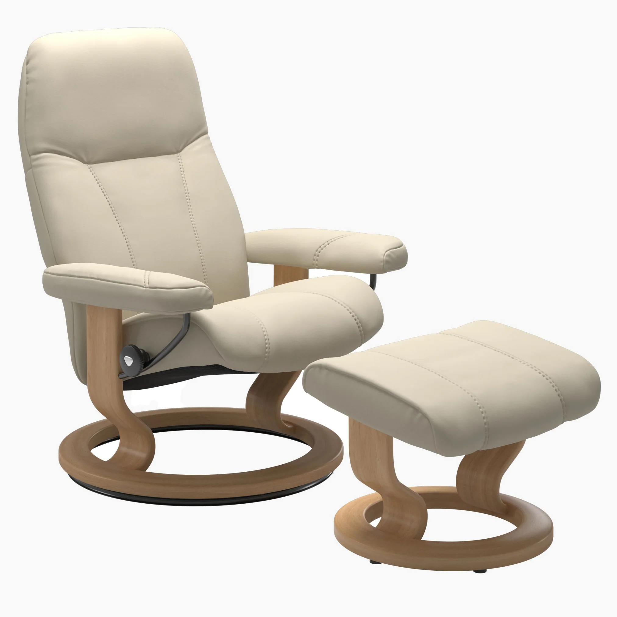 Stressless Consul Chair + Stool Classic Base - Chair + Stool Classic Base Batick-Promotion - Manual Recliner - Large
