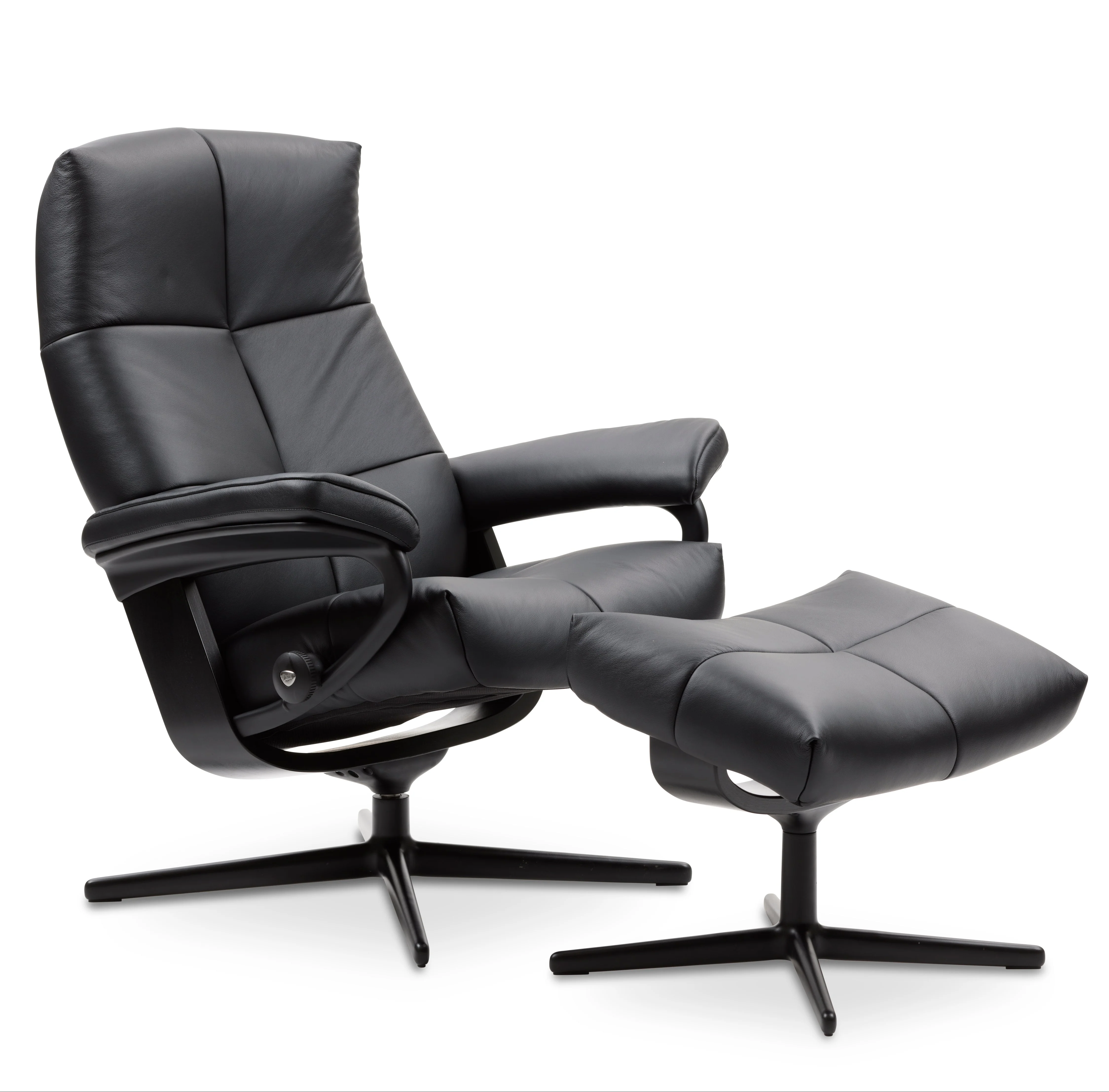 David Stressless Chair + Stool Signature Base - Medium Chair + Stool Signature Base Batick - Manual Recliner - Medium