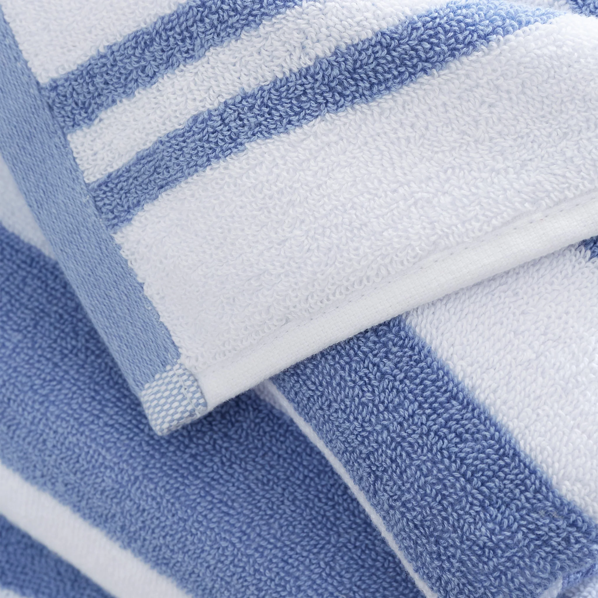 Bianca Stripe Towel Blue - Stripe Bath Sheet Blue - Image 2