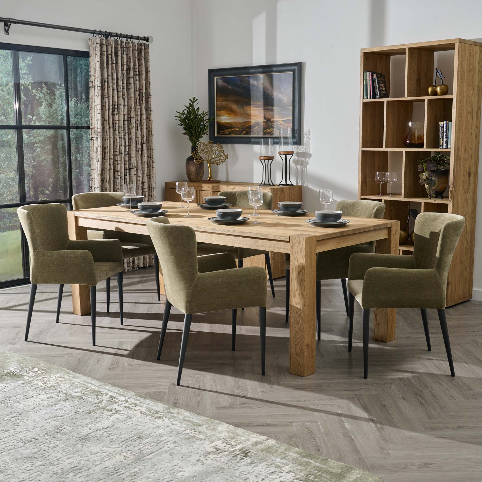 Sunnie Dining Table - Dining Table 220x100cm Brushed Oak / Hesse Dark Oil - 220cm - Image 2
