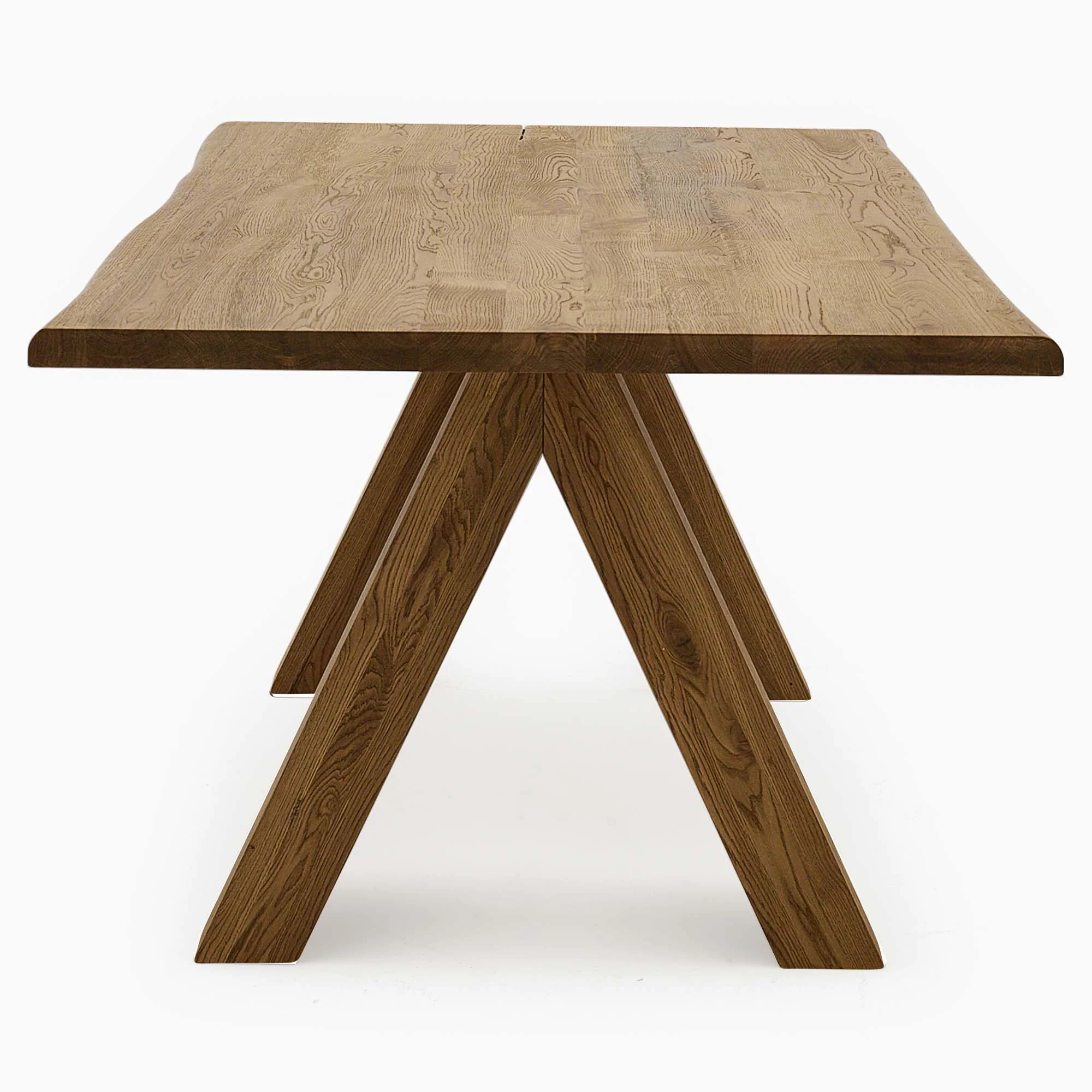 Syver Dining Table - Live Edge Dining Table 180x100cm Brushed Oak / Hesse Dark Oil - 180cm - Image 4