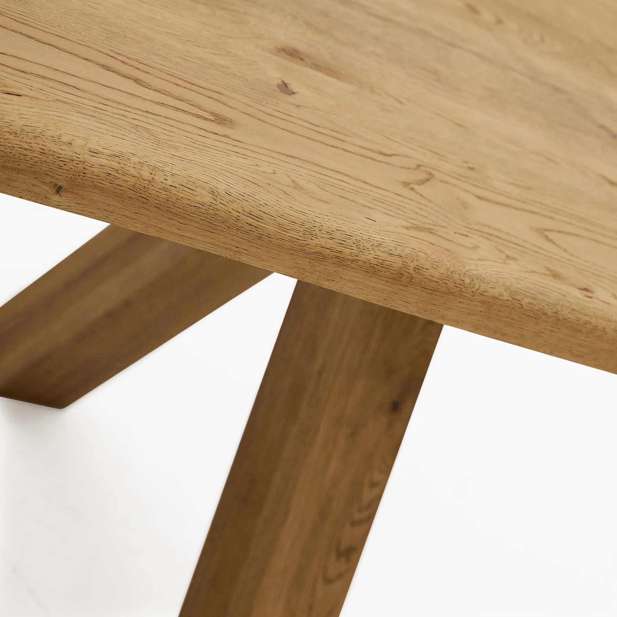 Syver Dining Table - Live Edge Dining Table 180x100cm Brushed Oak / Hesse Dark Oil - 180cm - Image 5
